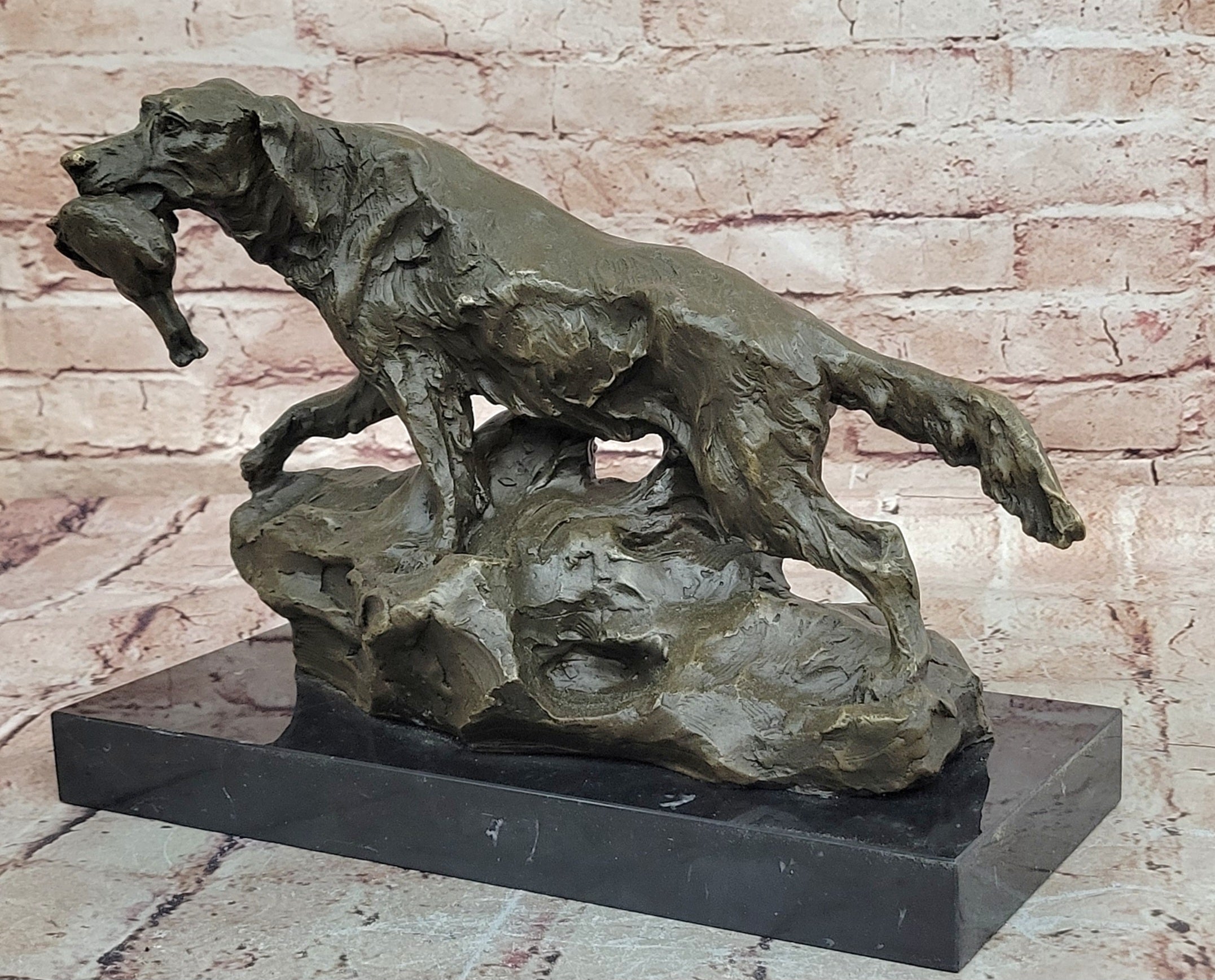 Milo Signed Labrador Retriever Bronze Sculpture Dog with Duck Hot Cast