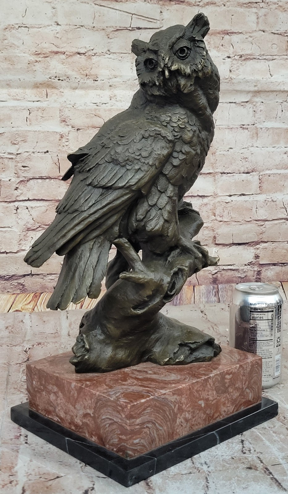 Large Signed Original Art Deco Owl Bird Bronze Statue by Milo Hot Casting