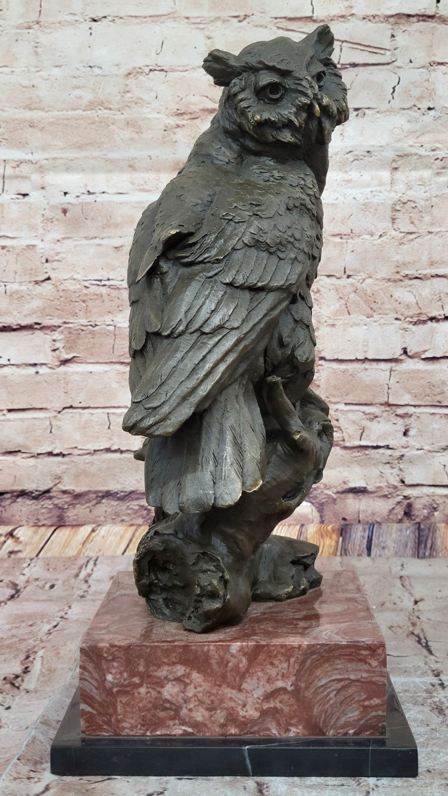 Large Signed Original Art Deco Owl Bird Bronze Statue by Milo Hot Casting