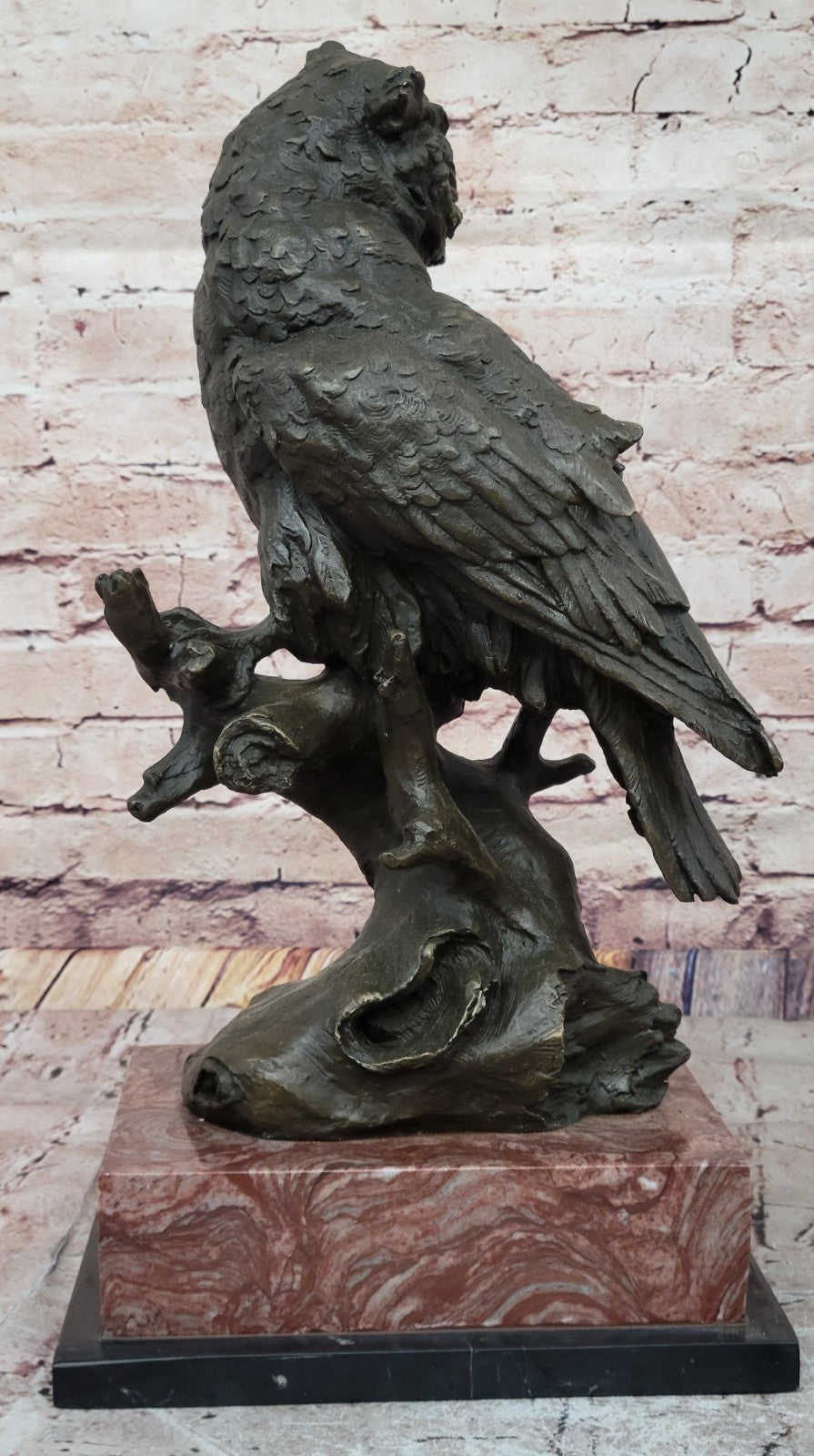 Large Signed Original Art Deco Owl Bird Bronze Statue by Milo Hot Casting