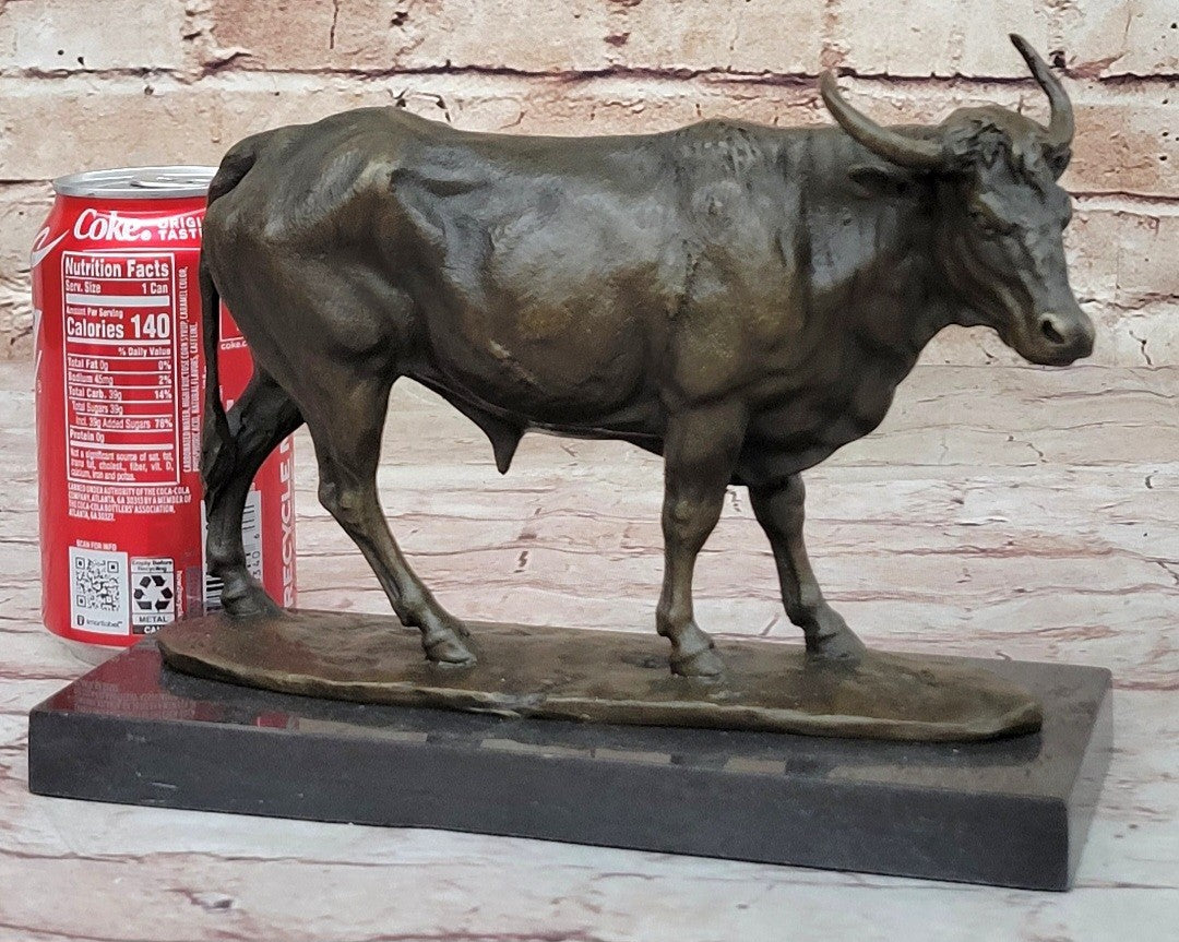 Art Deco Hot Cast Farm Trophy Cow Bull Bronze Sculpture Statute Figurine Figure