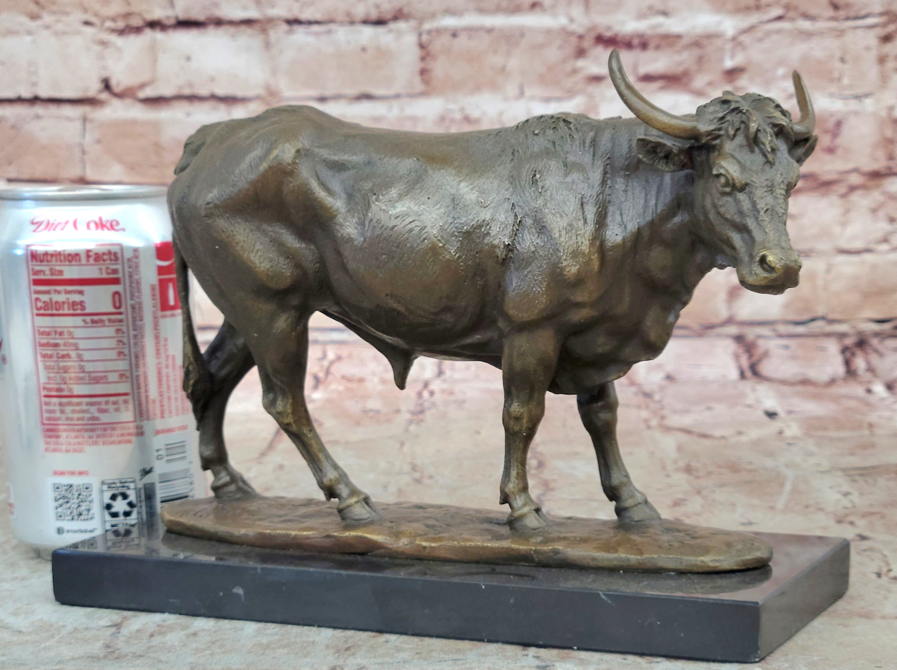 Art Deco Hot Cast Farm Trophy Cow Bull Bronze Sculpture Statute Figurine Figure