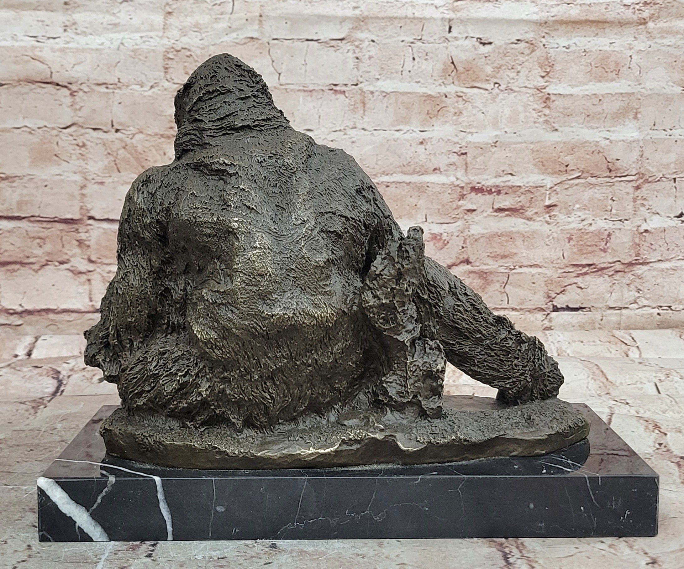 Signed Milo Gorilla Family Bronze Sculpture Heavy Wildlife Collectible Artwork