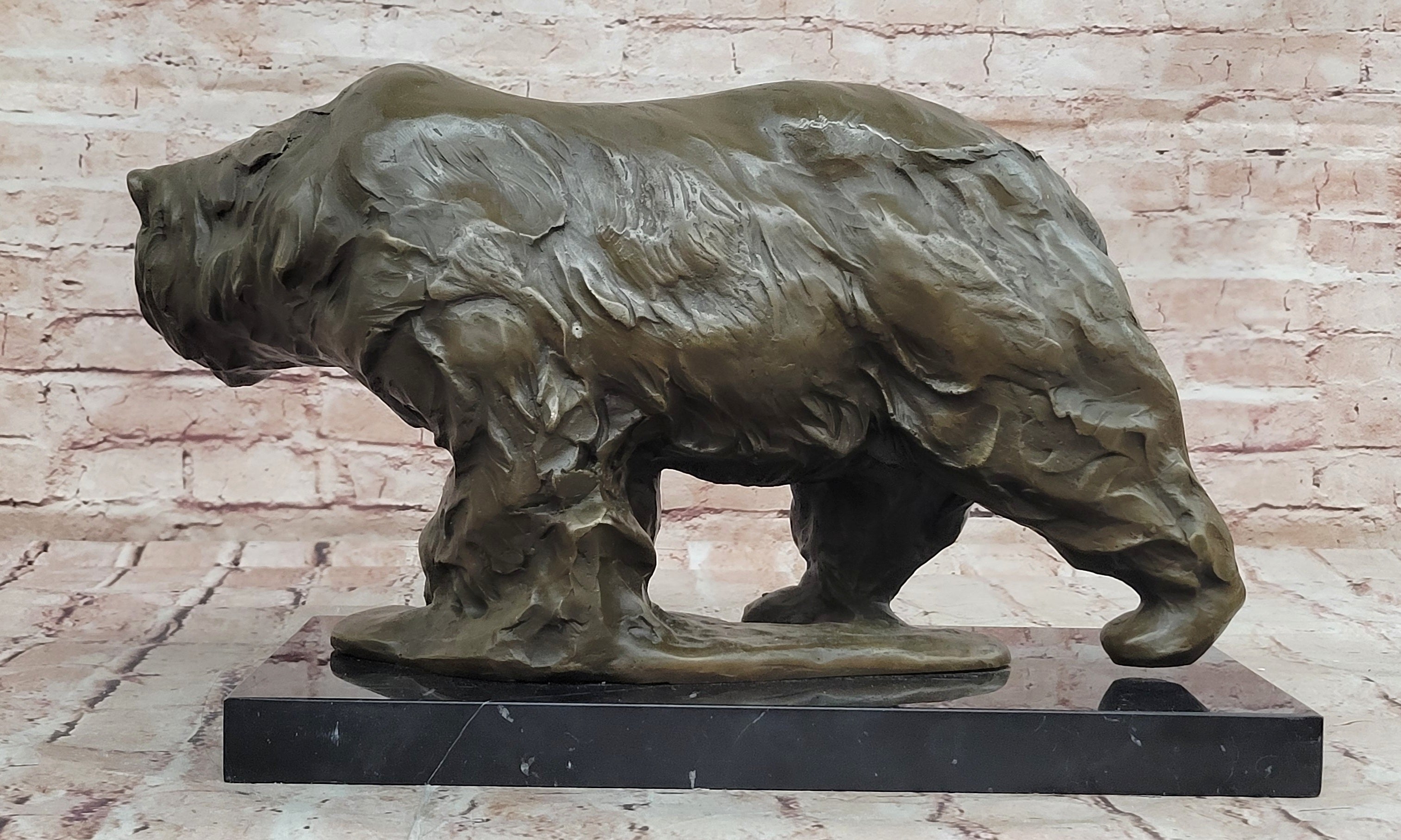 Bronze Wildlife Bear Sculpture Signed Milo Modern Art Statue Decor Figure
