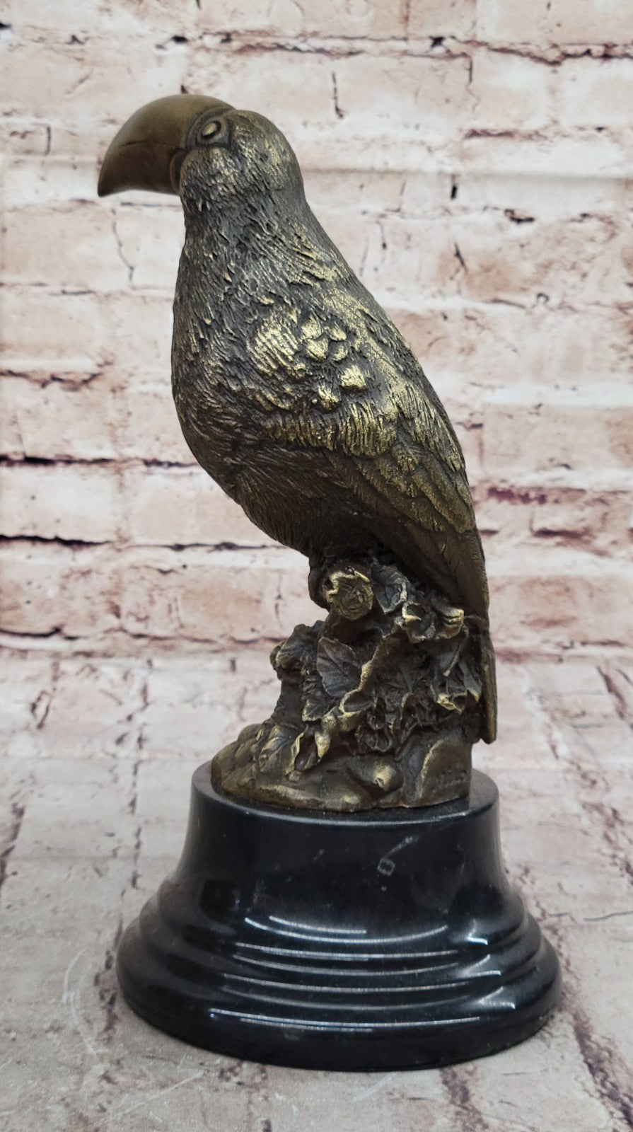 Toucan Branch Bird Handcrafted Wax Method Art Bronze Sculpture Statue Figure Art