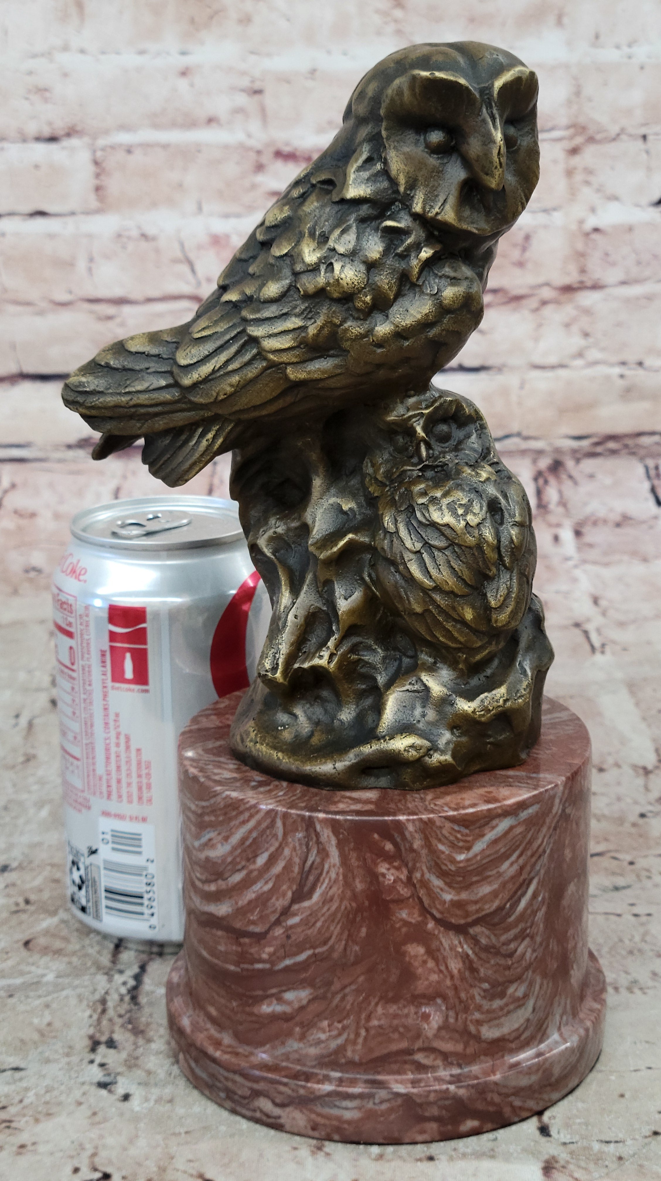 Bronze Sculpture Art Deco 2 Owls Animal Birds Wildlife Hot Cast Home Decor Sale