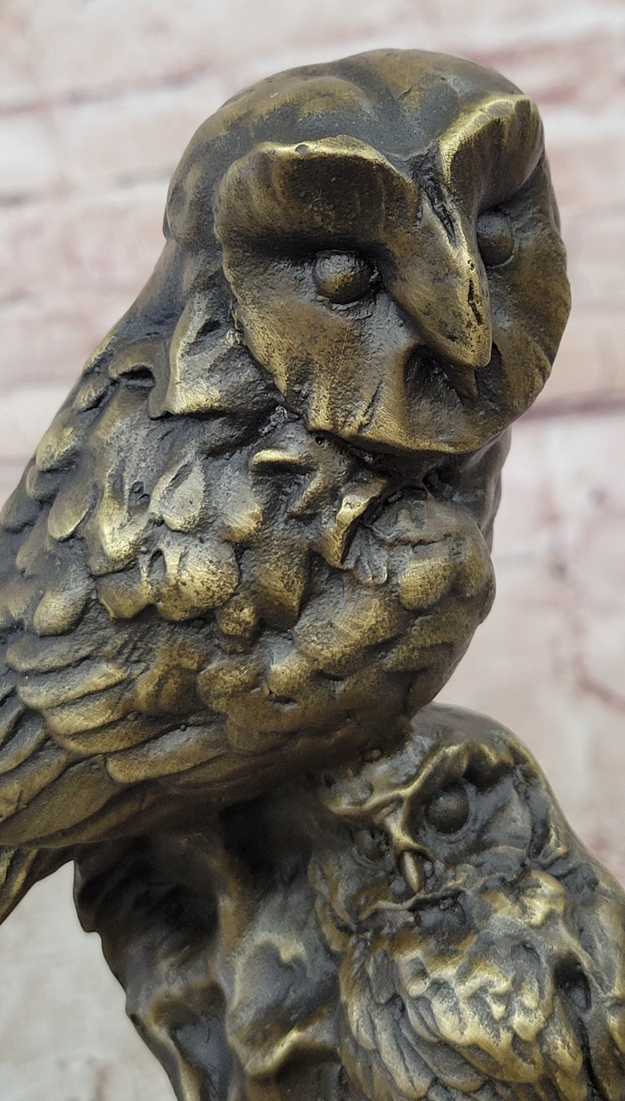 Bronze Sculpture Art Deco 2 Owls Animal Birds Wildlife Hot Cast Home Decor Sale