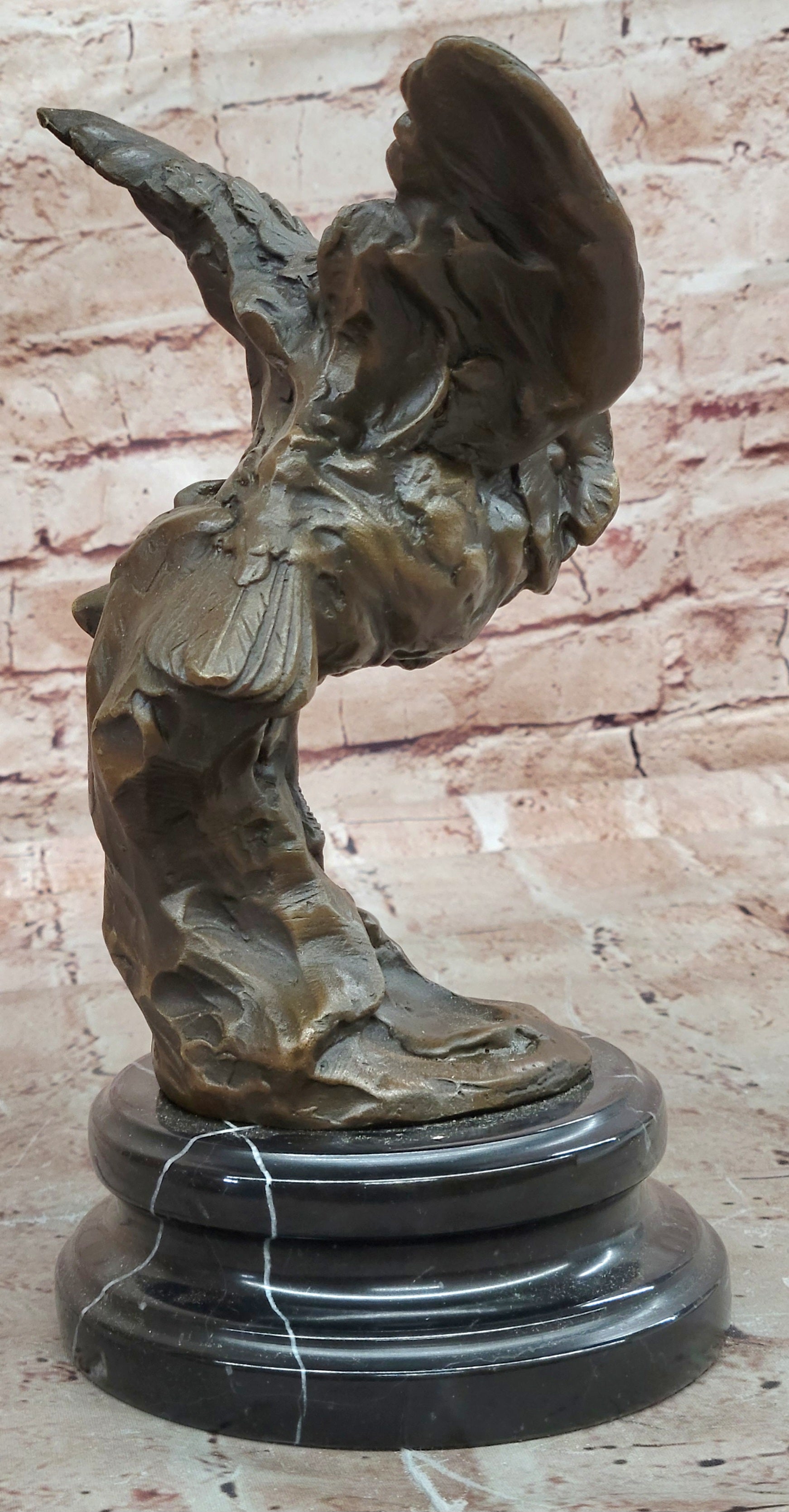 Milo Flying Owl Bronze Sculpture Desk Statue Animal Collectible Hot Cast