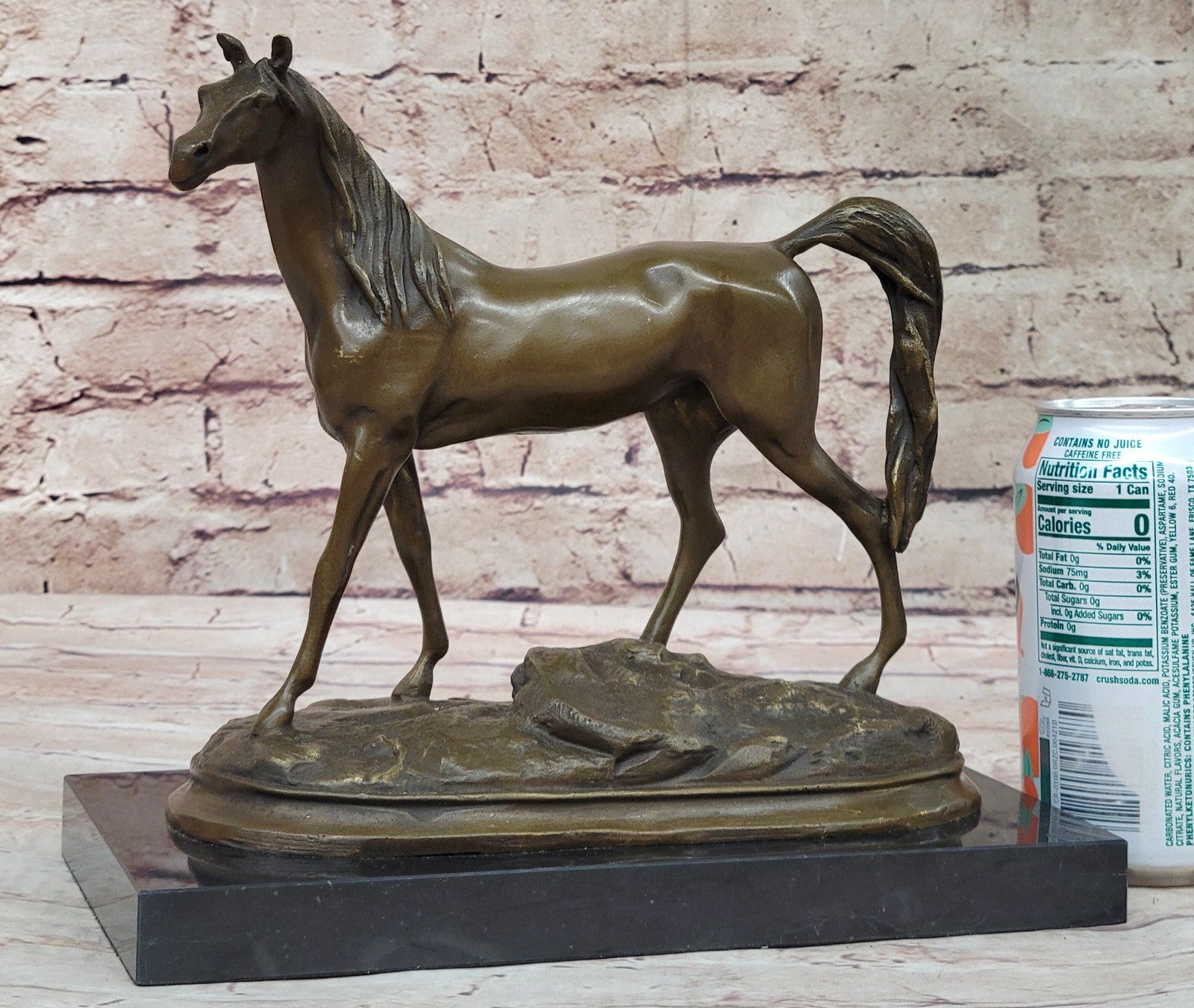 Art Deco Collector Edition Stallion Wild Arabian Horse Trophy Bronze Sculpture
