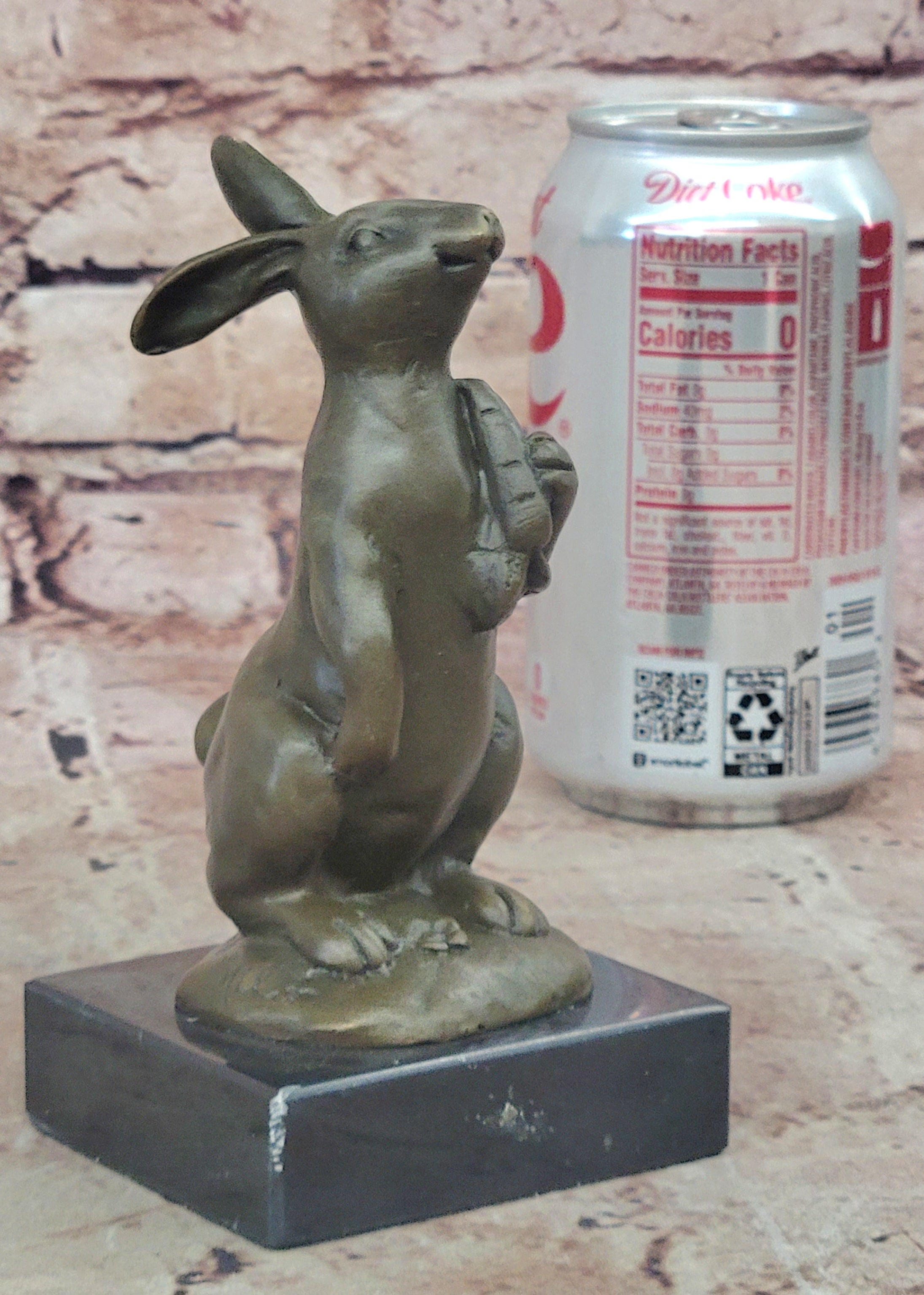 Handcrafted bronze sculpture SALE Carrot W/ Bunny European Milo`S Art Deco Decor