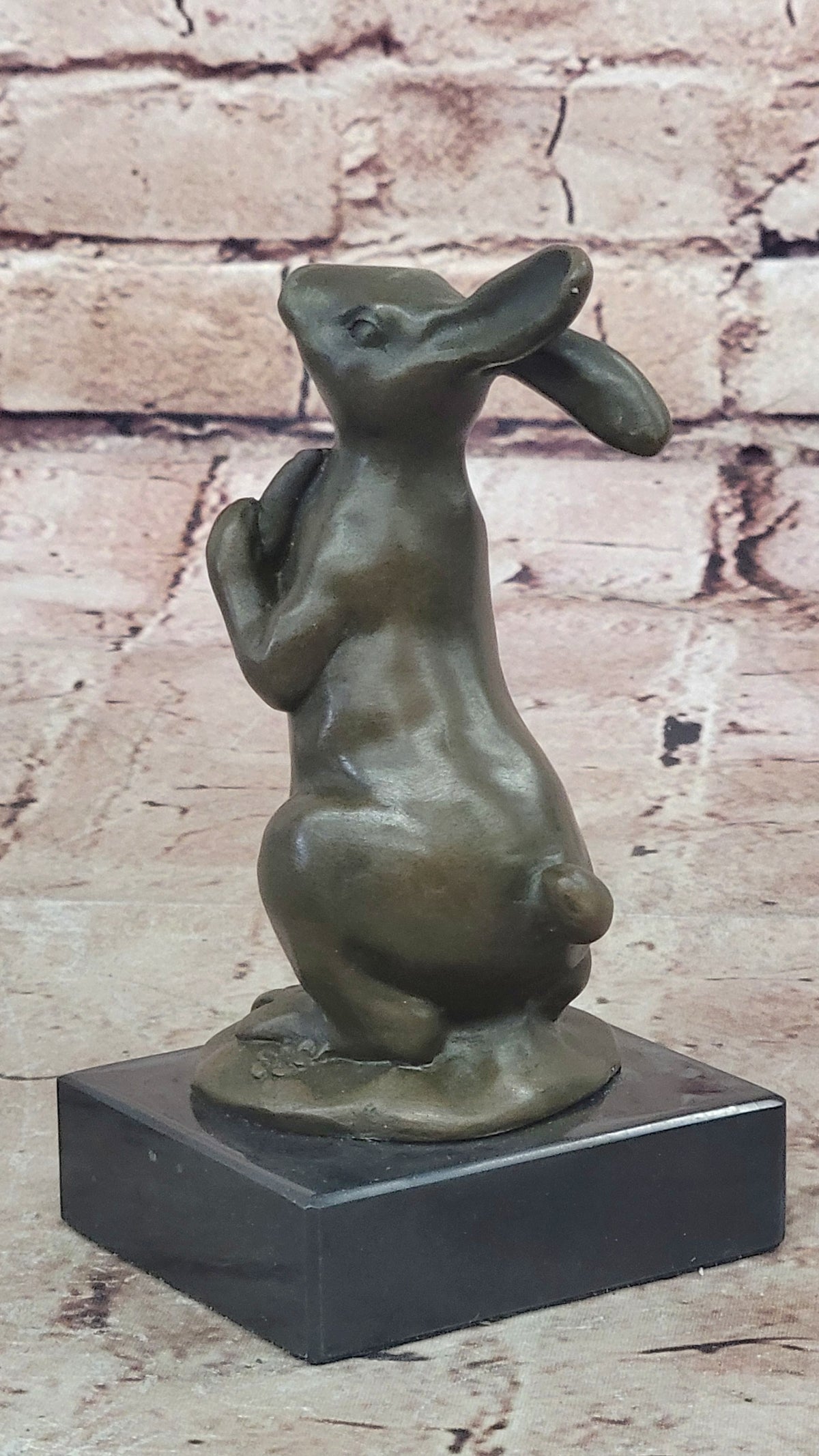Handcrafted bronze sculpture SALE Carrot W/ Bunny European Milo`S Art Deco Decor