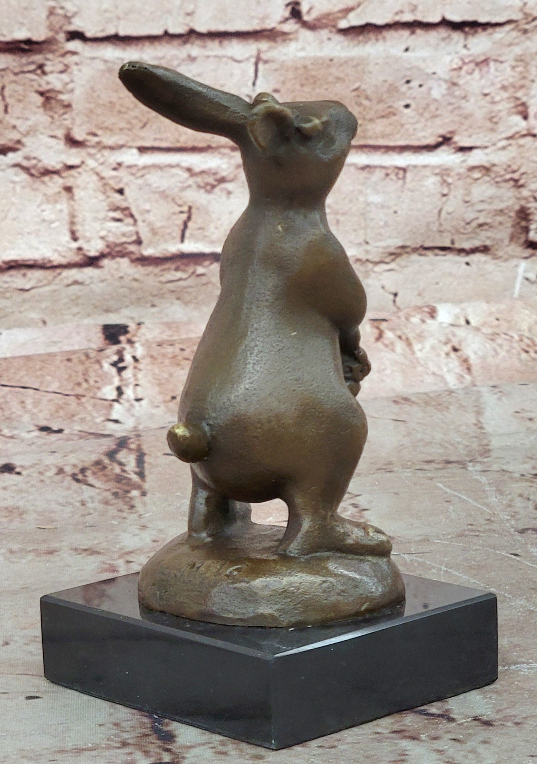 Cast Iron Bunny Rabbit Garden Statue Patio Yard Bronze Handcrafted Detailed Sale