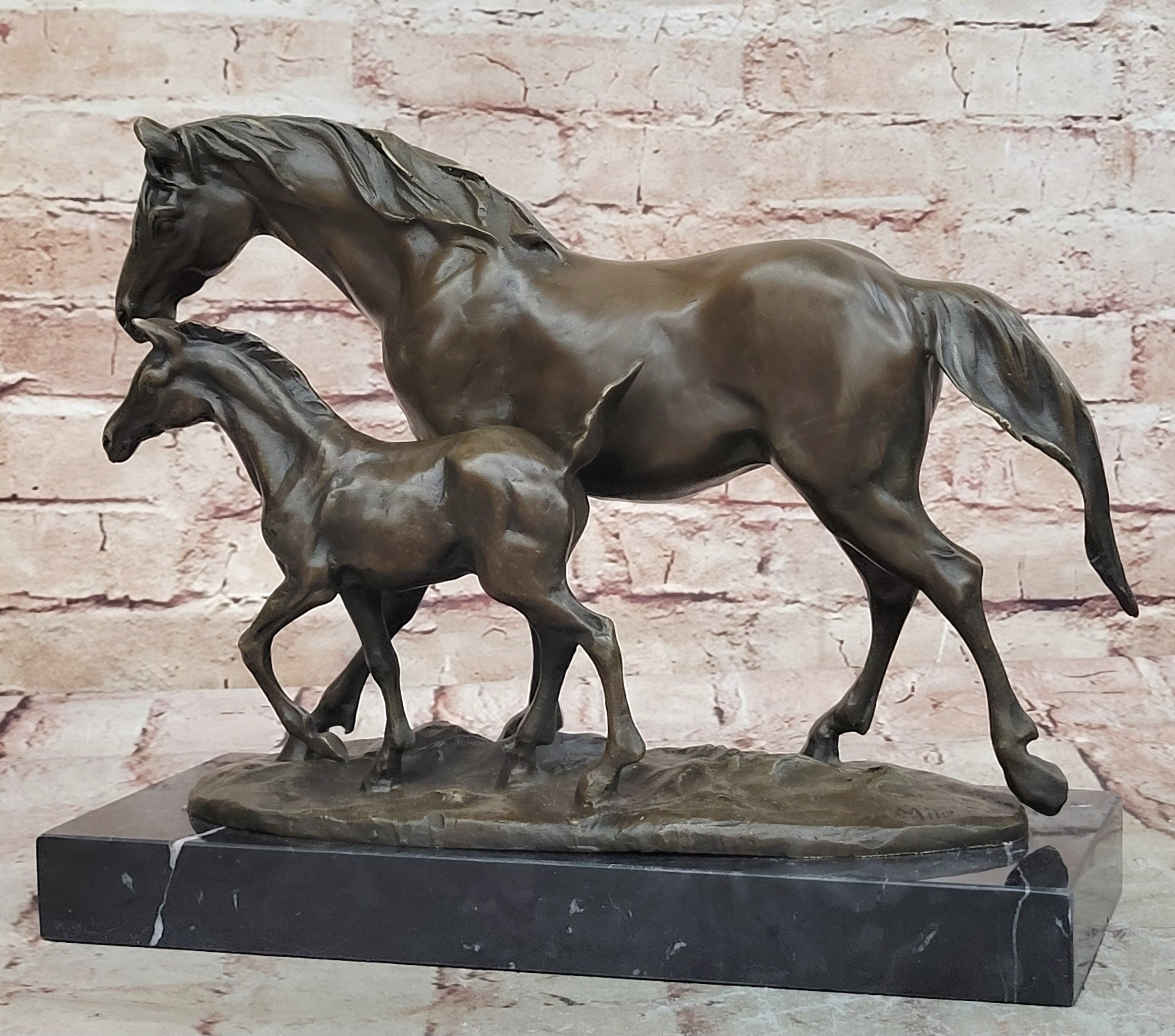 Bronze Statue ~ NEXT GENERATION ~ Horses Mare Colt Western Moments Cast Figurine