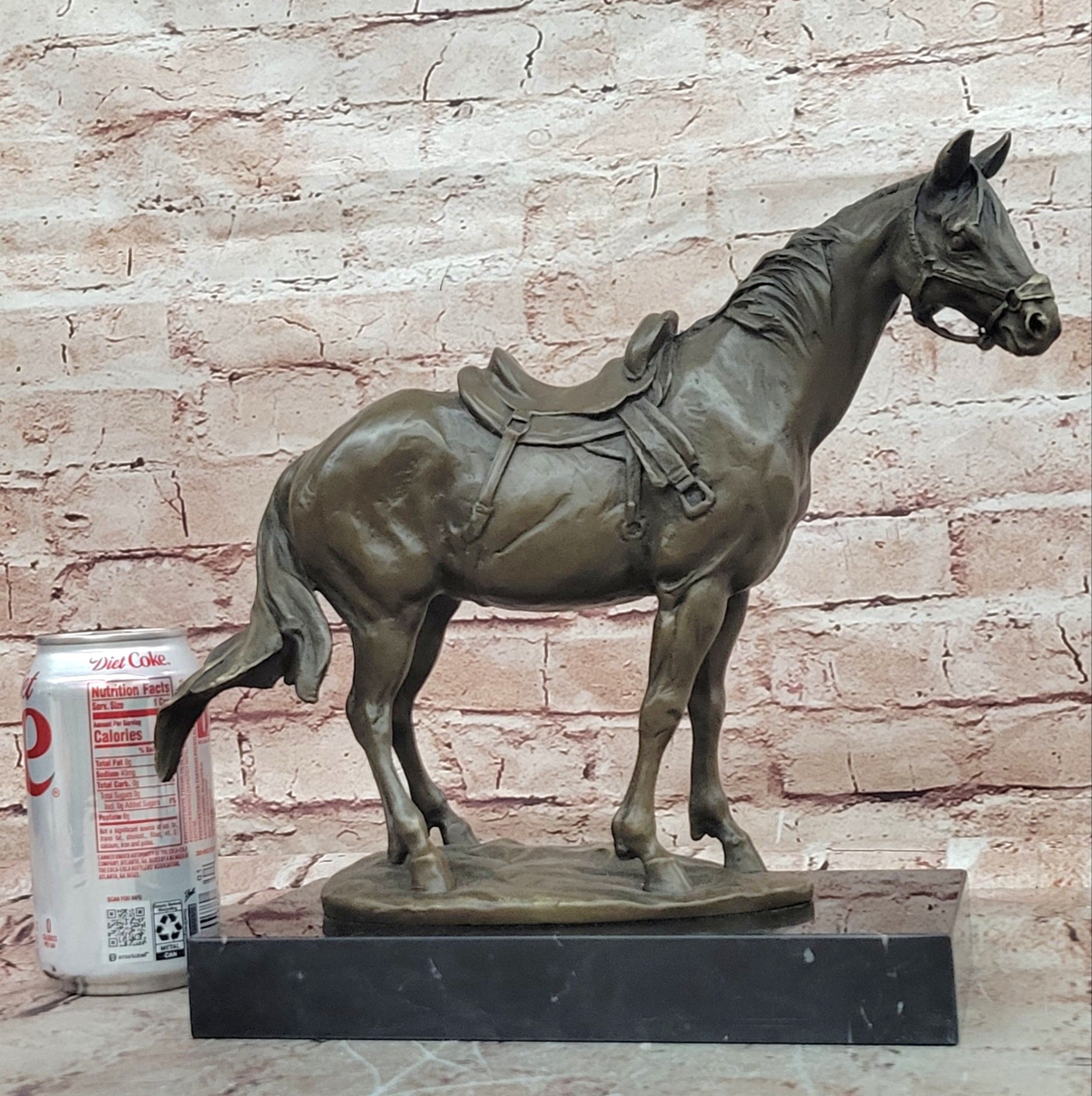 Signed Milo Bronze Horse Sculpture Marble Base Fine Art Collectible Decor
