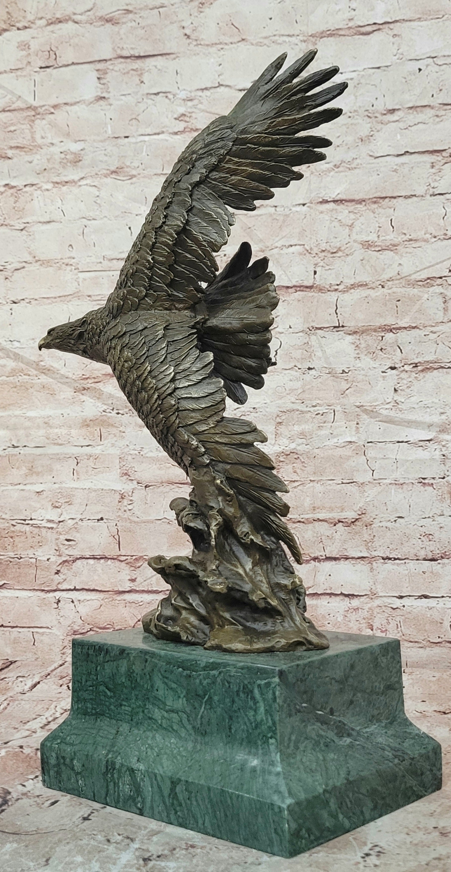 Bronze Sculpture Figure Signed Original Art Deco By Milo Large Eagle Statue