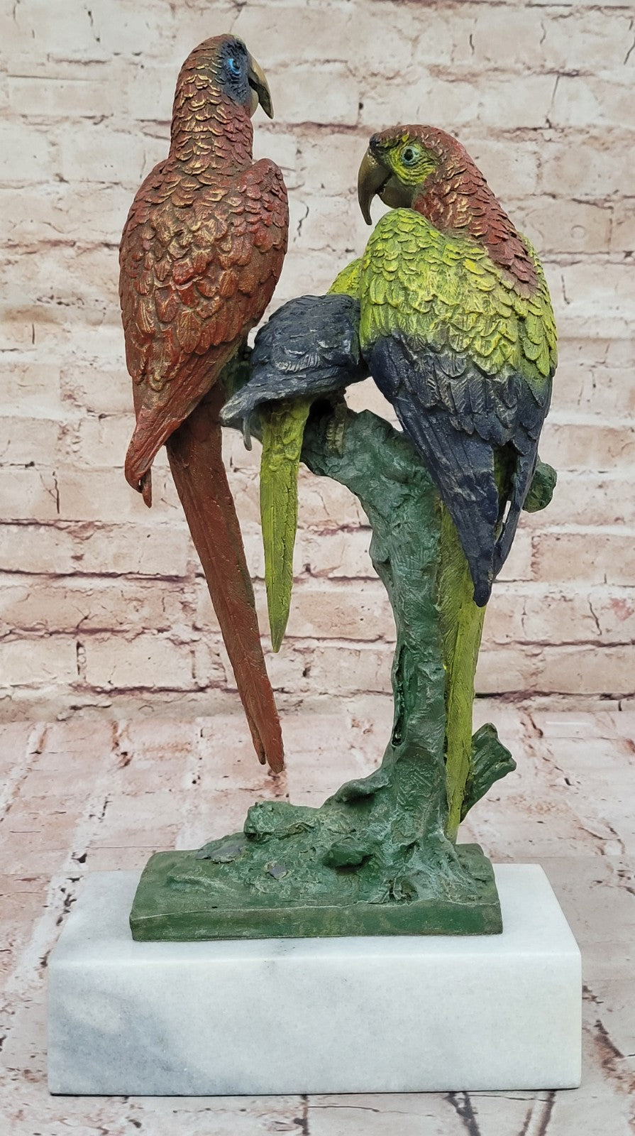 Bronze Sculpture Signed Original Milo 3 Parrot Parrots Bird Hand Made Figurine