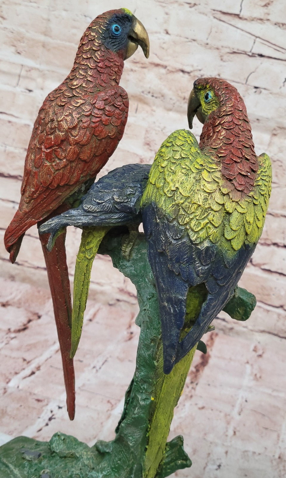 Bronze Sculpture Signed Original Milo 3 Parrot Parrots Bird Hand Made Figurine