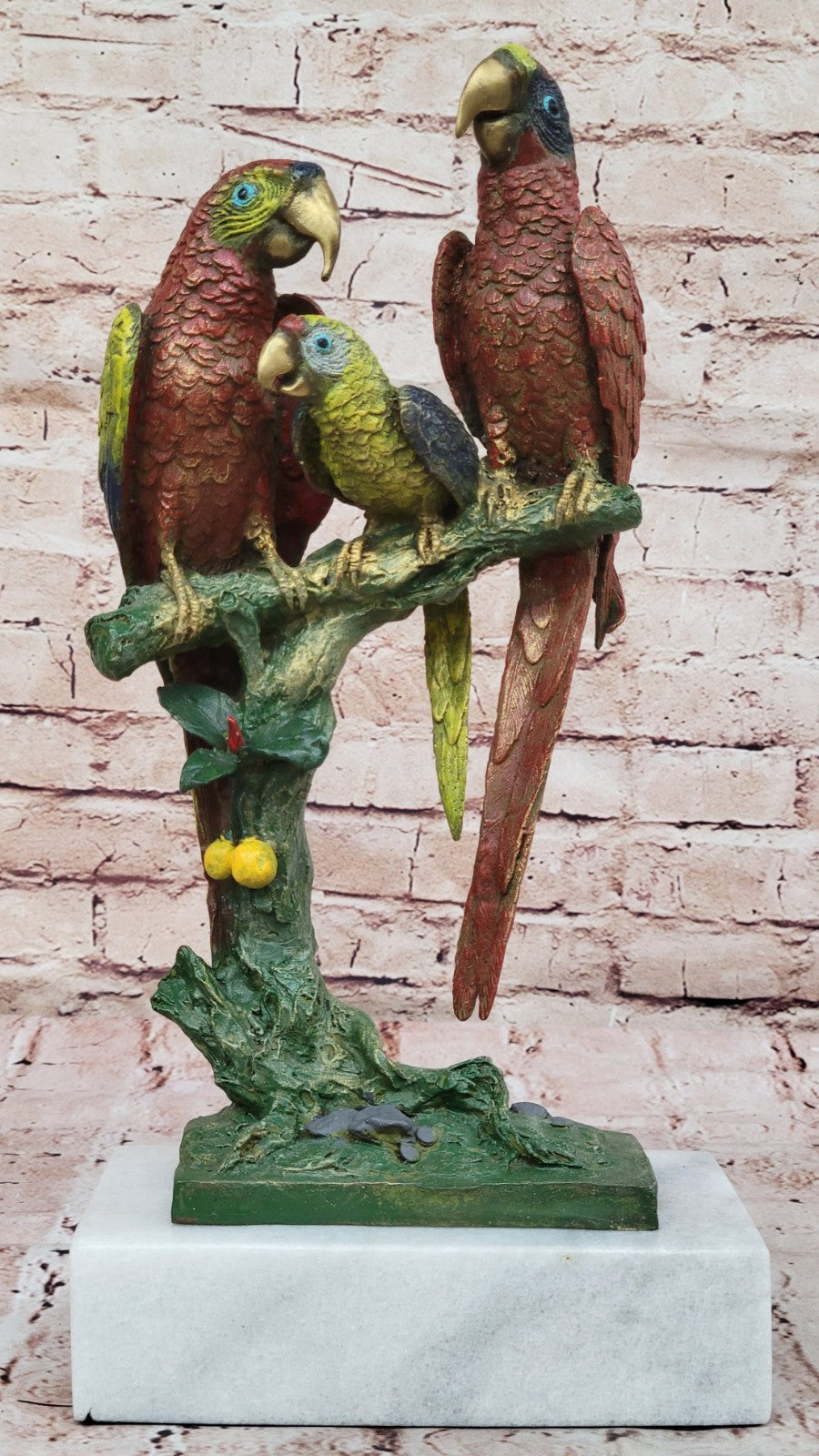 Bronze Sculpture Signed Original Milo 3 Parrot Parrots Bird Hand Made Figurine