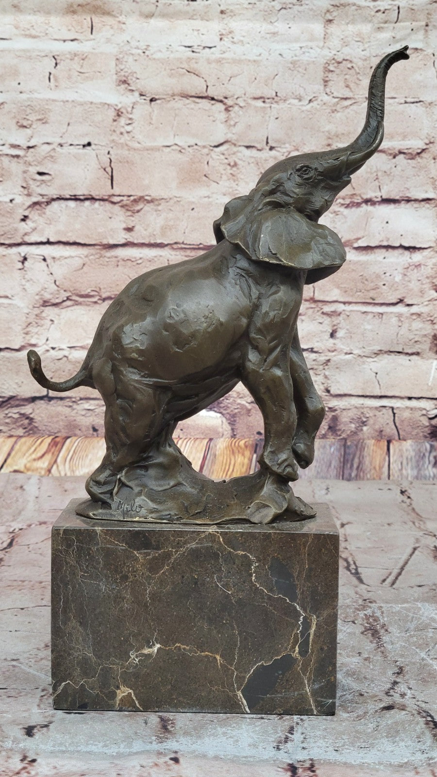 Art Deco Wildlife elephant by Milo Bronze Hot Cast Sculpture Statue Figurine