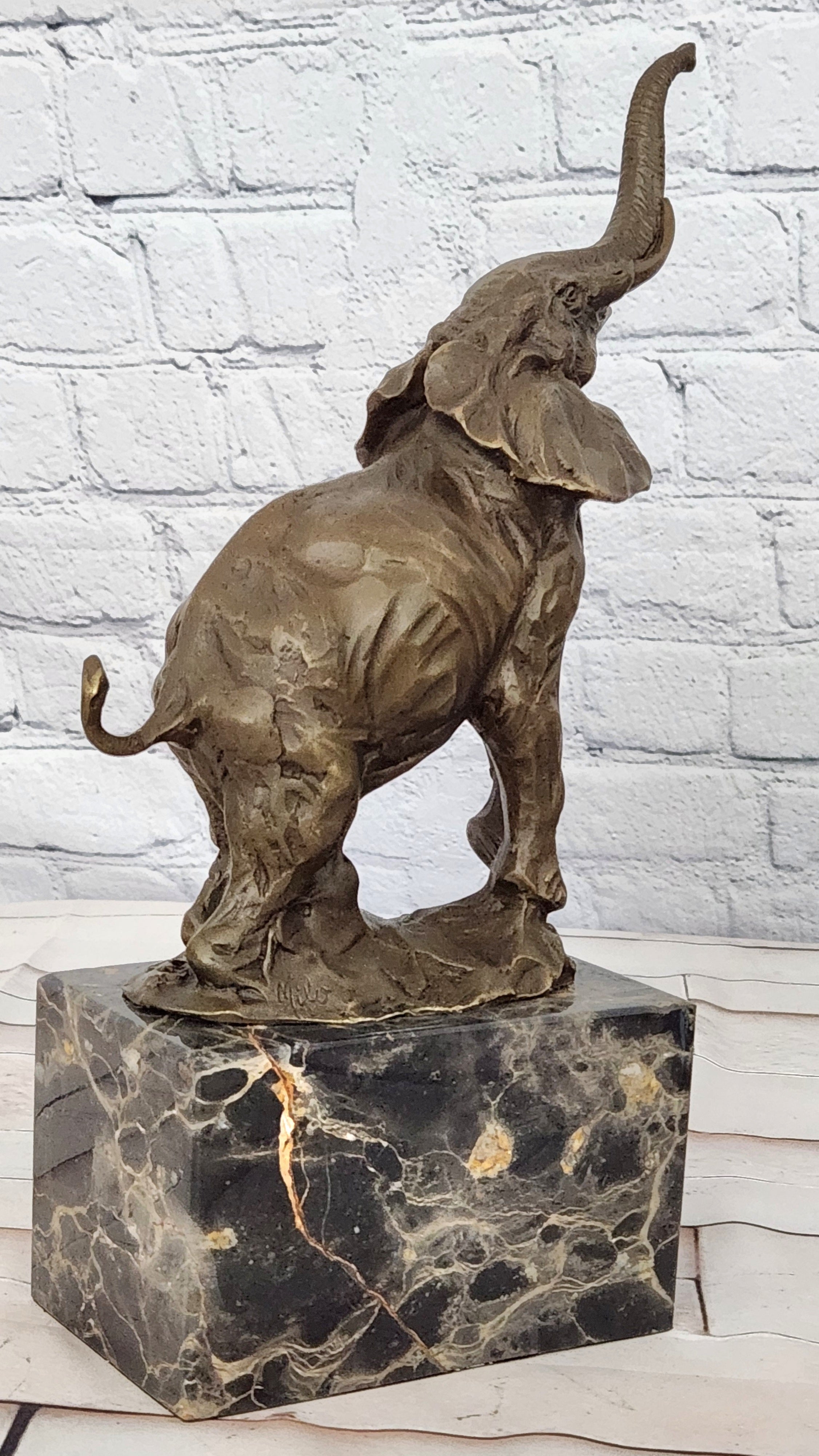 Art Deco Wildlife elephant by Milo Bronze Hot Cast Sculpture Statue Figurine