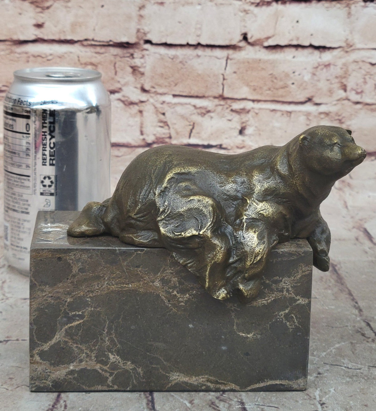 Lost Wax Method Polar Bear Bronze Sculpture Art Deco Statue Figurine Figure Sale