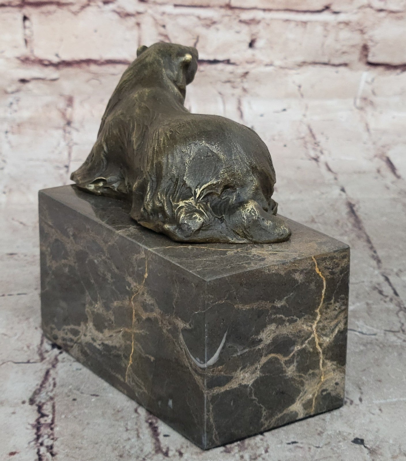 Lost Wax Method Polar Bear Bronze Sculpture Art Deco Statue Figurine Figure Sale