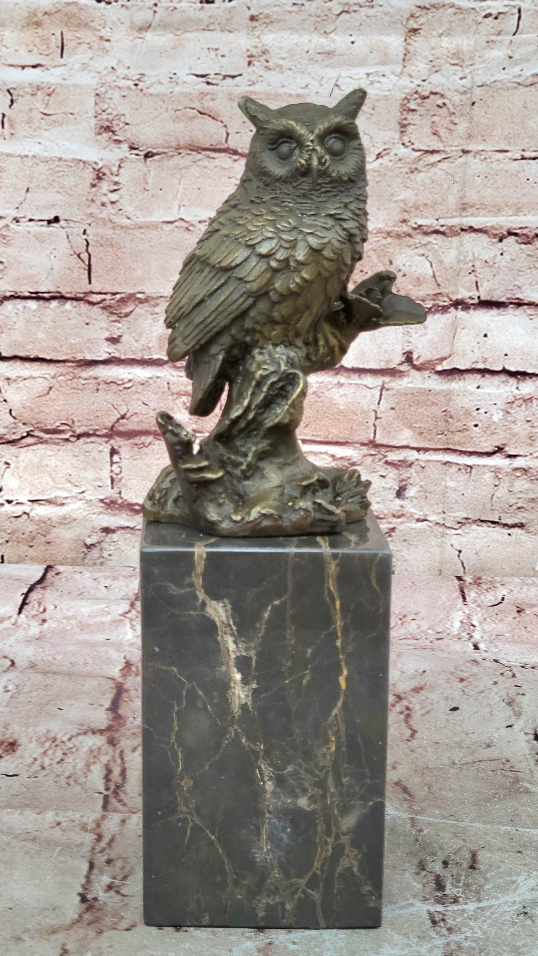 Hot Cast Indoor/Outdoor Garden Owl Bird Bronze Sculpture Statue Figurine Figure