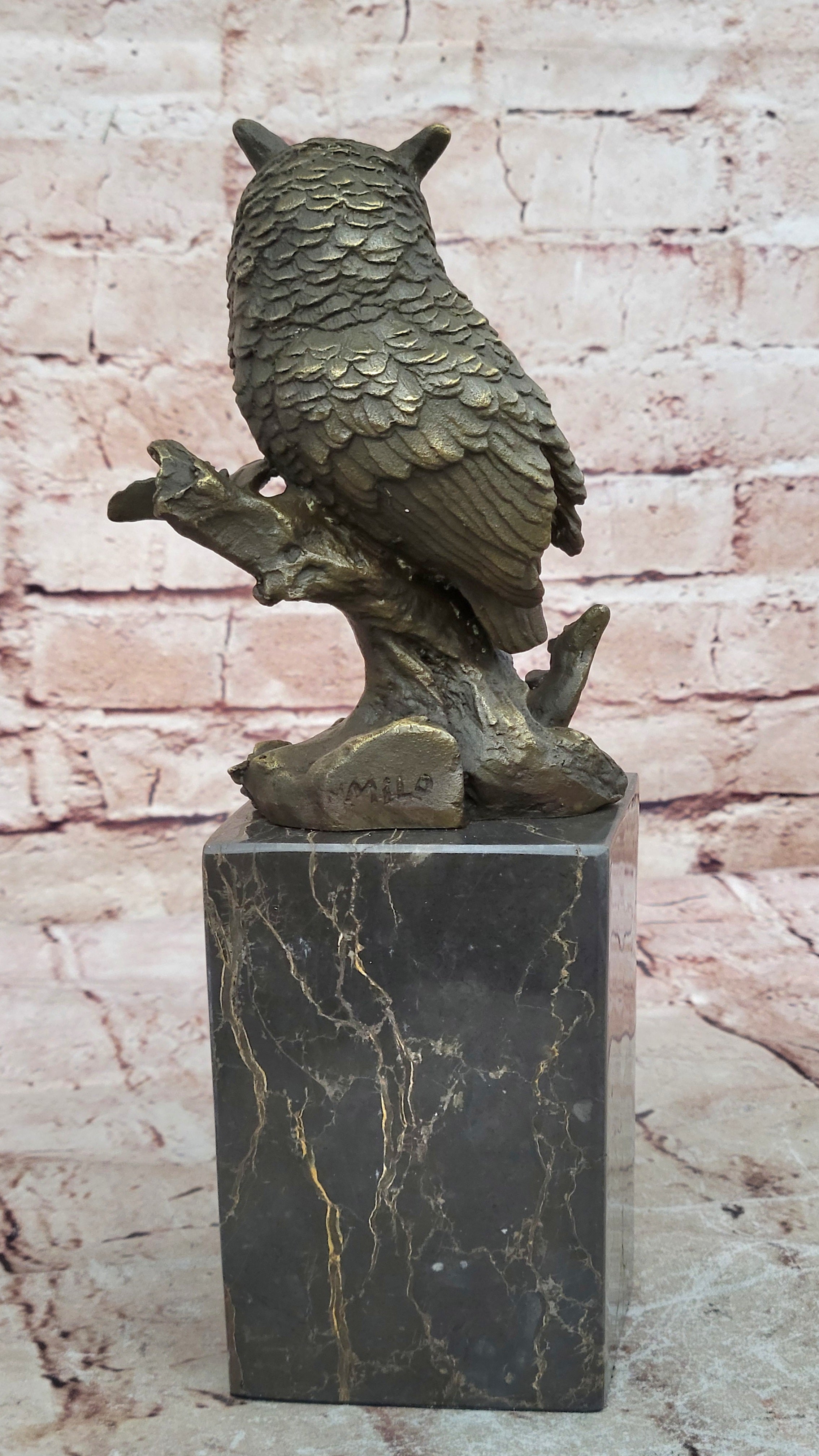 Hot Cast Indoor/Outdoor Garden Owl Bird Bronze Sculpture Statue Figurine Figure
