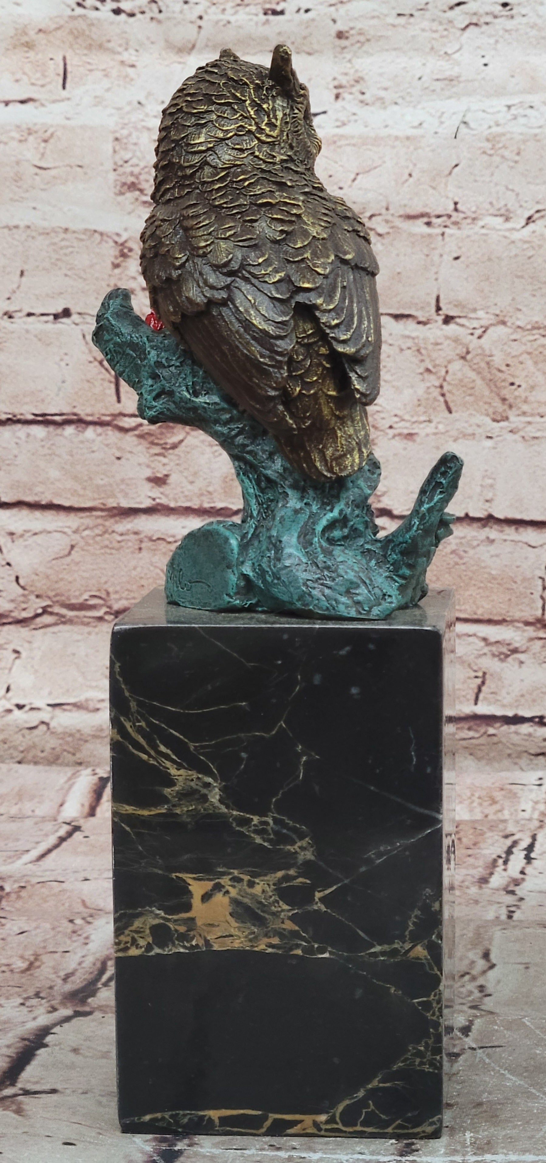 Handcrafted Milo Bronze Sitting Owl Sculpture Lost Wax Museum Quality