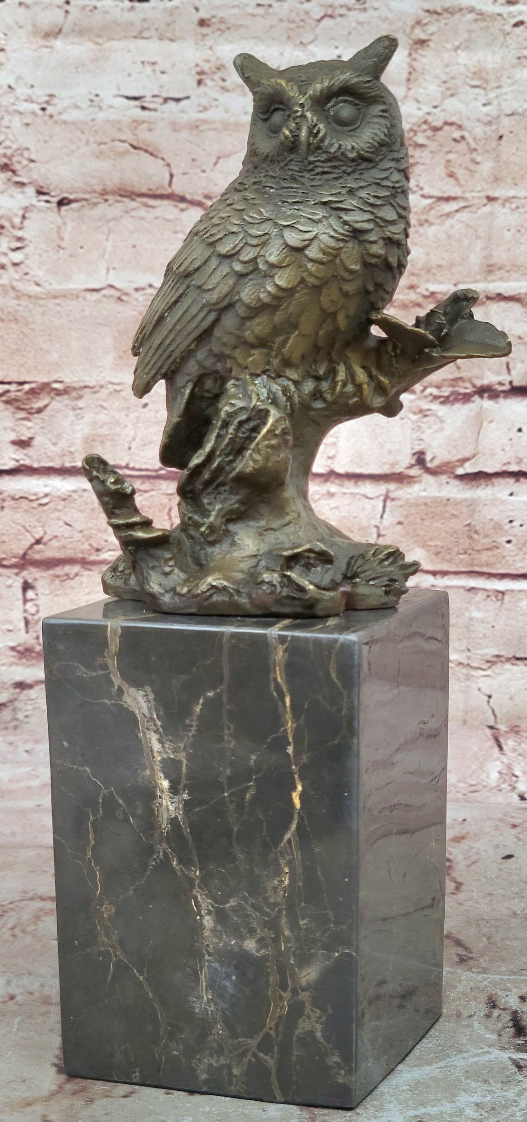 Hot Cast Indoor/Outdoor Garden Owl Bird Bronze Sculpture Statue Figurine Figure