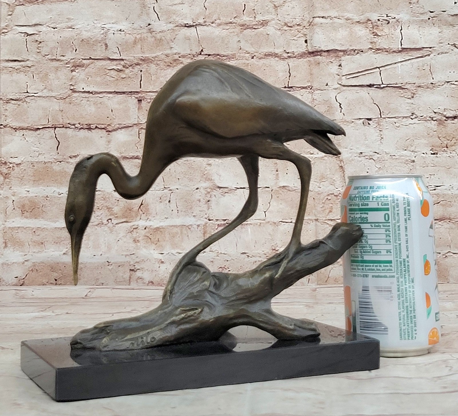 Hot Cast Art Deco Crane Marshland Bronze Sculpture Statue Cabin Decor Sale Decor