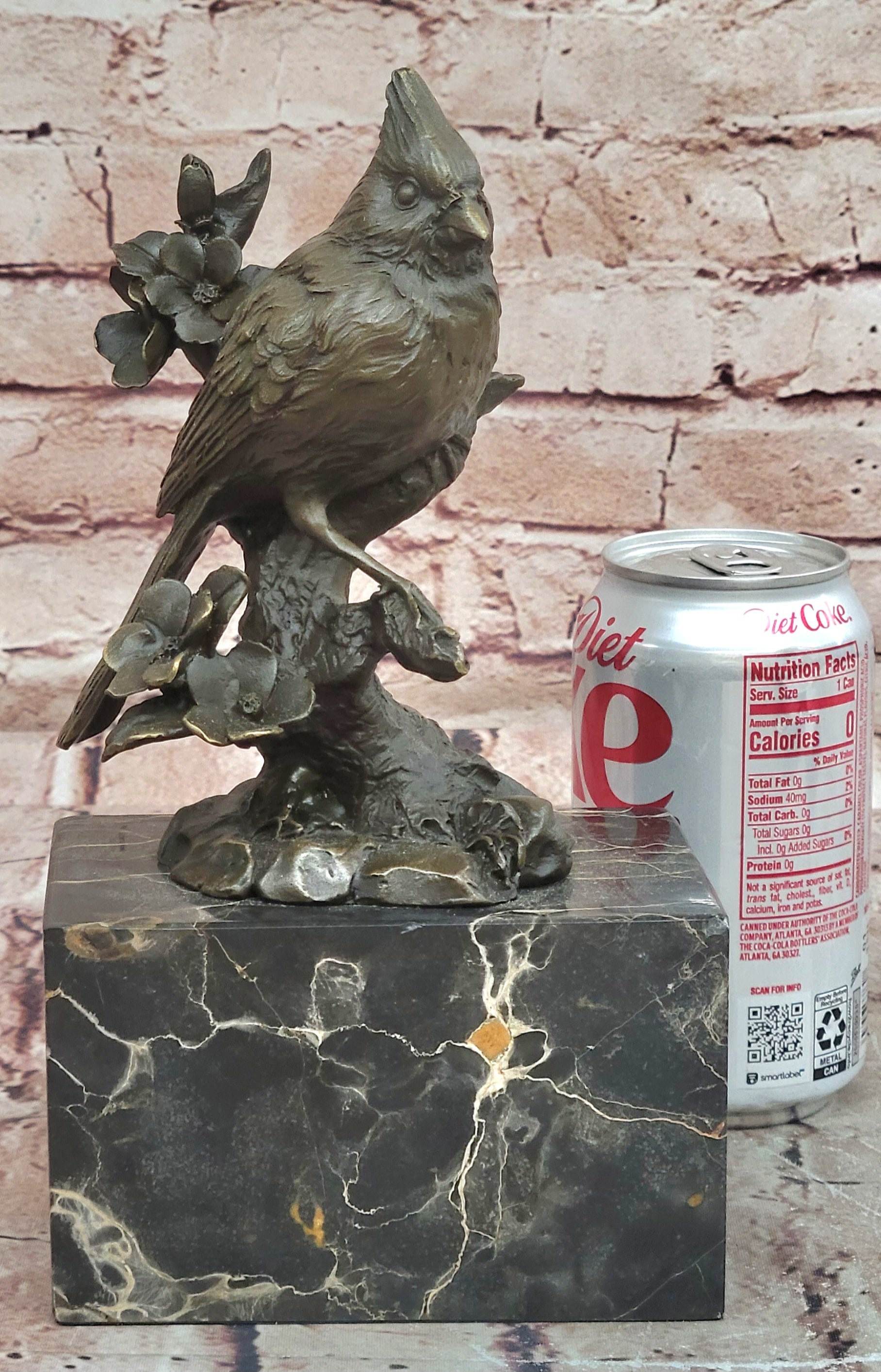 Museum Quality Bronze Bird Figurine Cardinal Pigeon Collectible Artwork