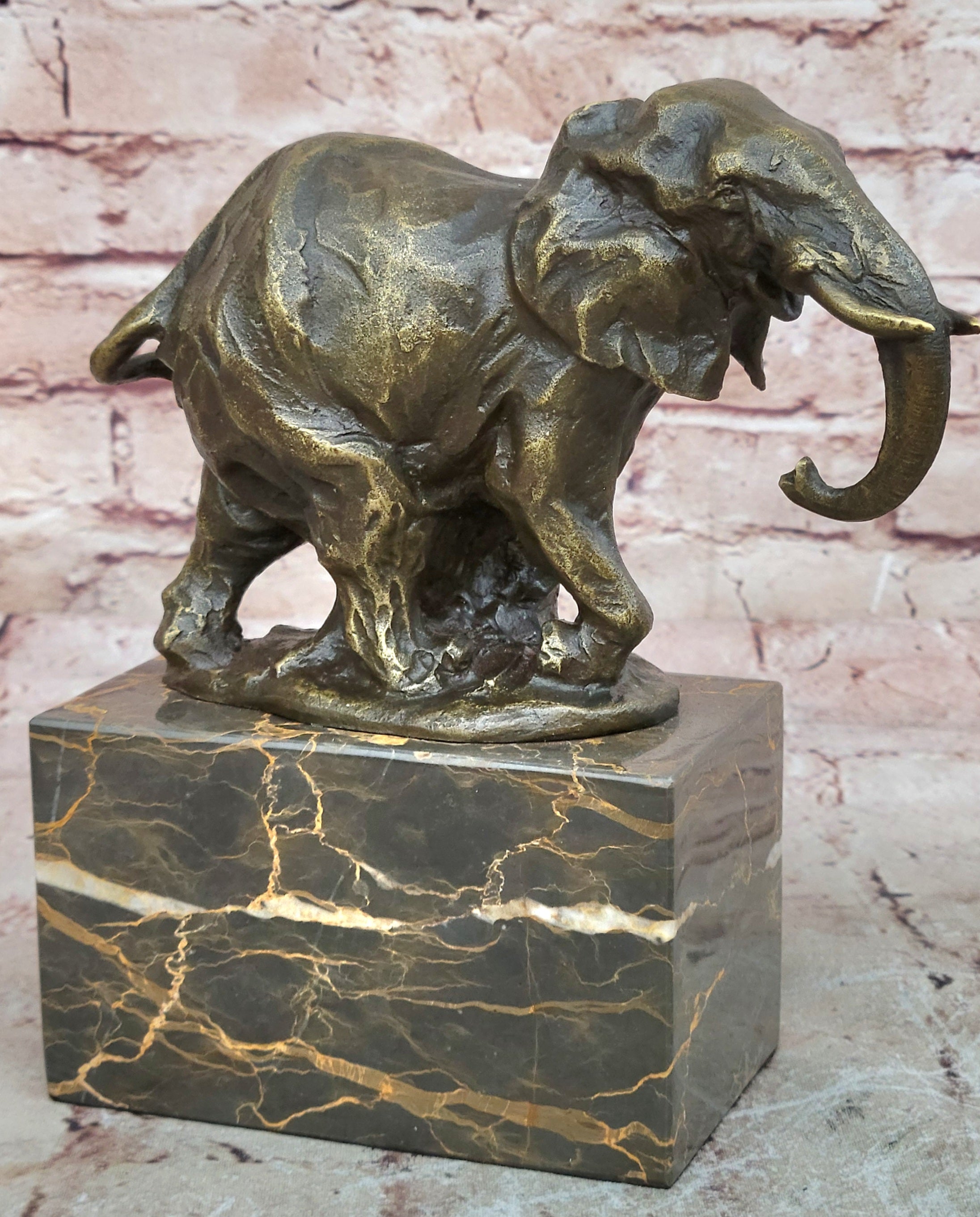 Art Deco Wildlife Elephant by Milo Bronze Hot Cast Sculpture Statue Figurine