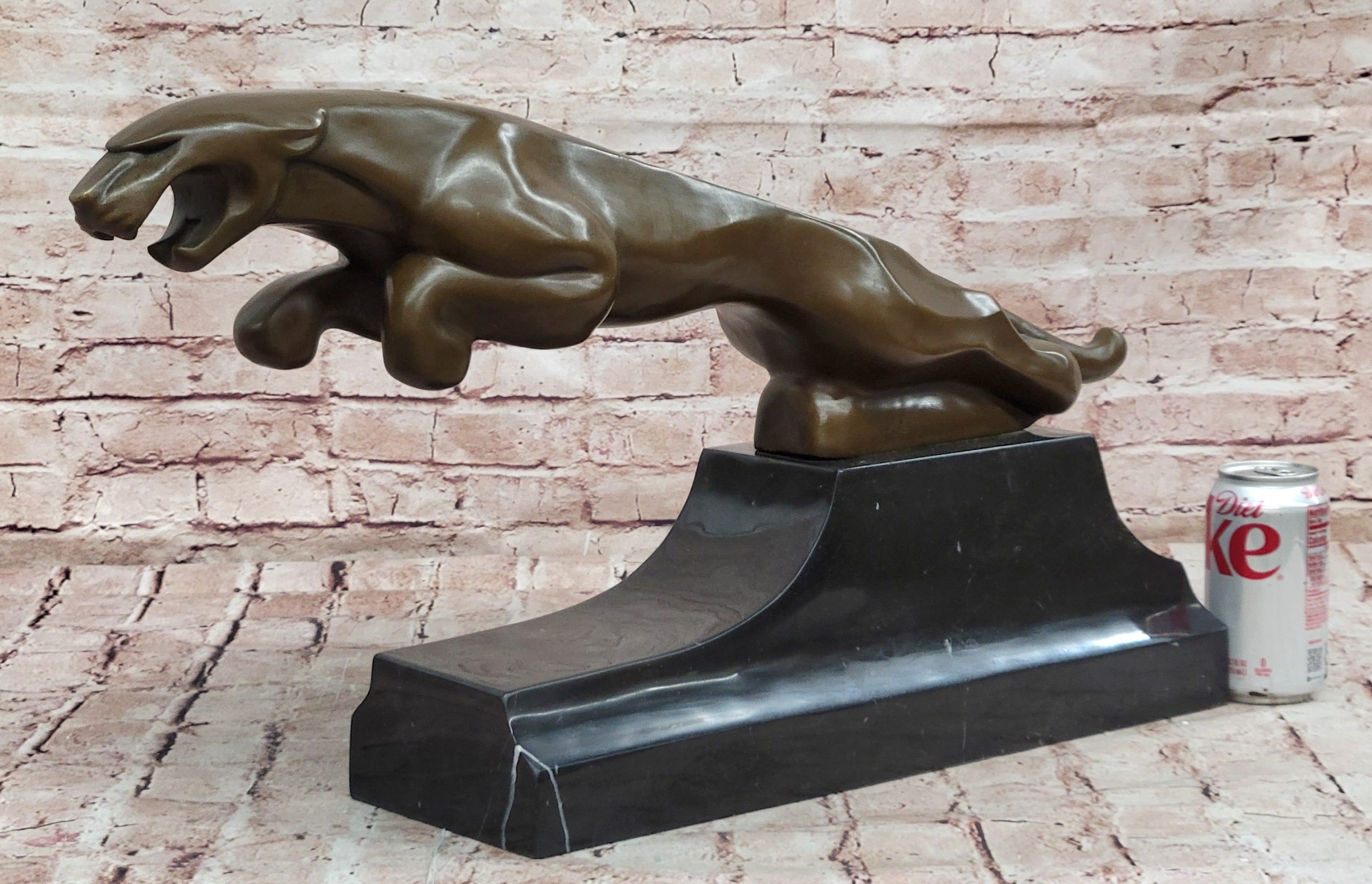 Hot Cast Bronze Statue: Handcrafted Jaguar Panther Collectible Artwork Art