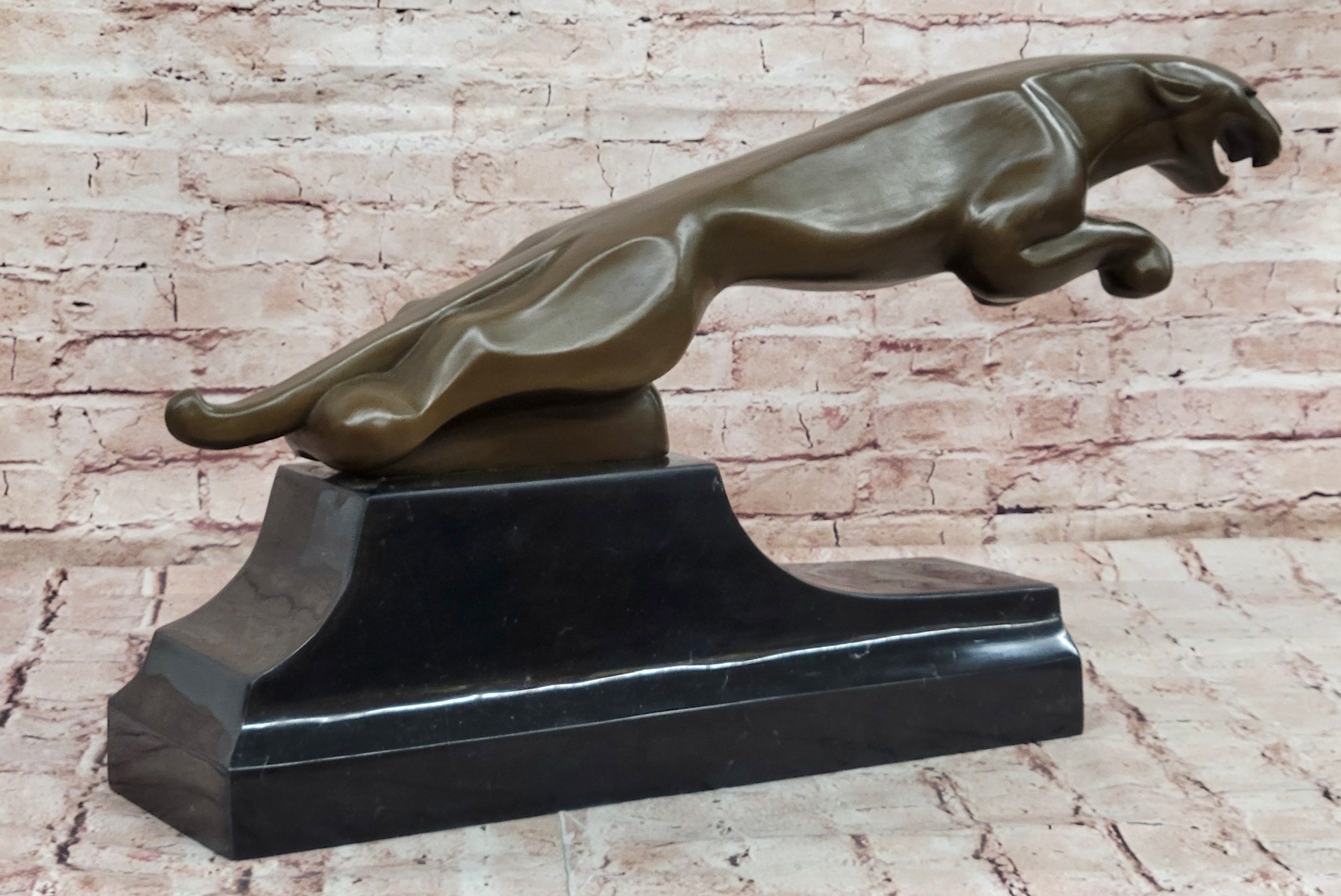Hot Cast Bronze Statue: Handcrafted Jaguar Panther Collectible Artwork Art
