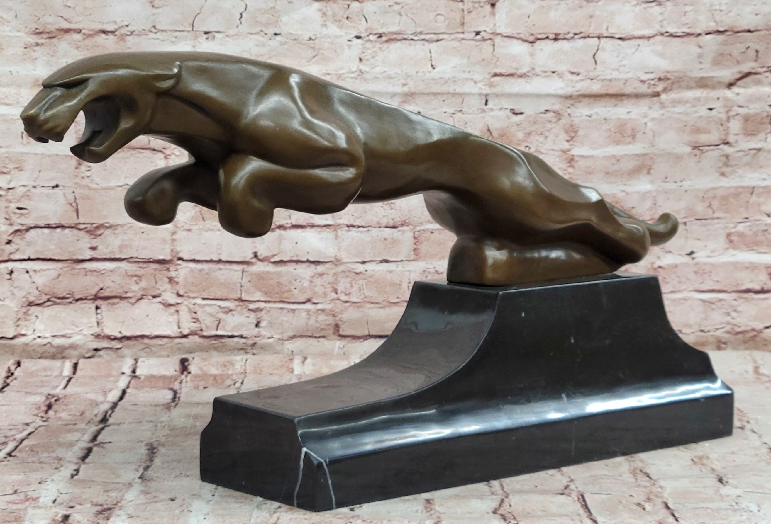 Hot Cast Bronze Statue: Handcrafted Jaguar Panther Collectible Artwork Art