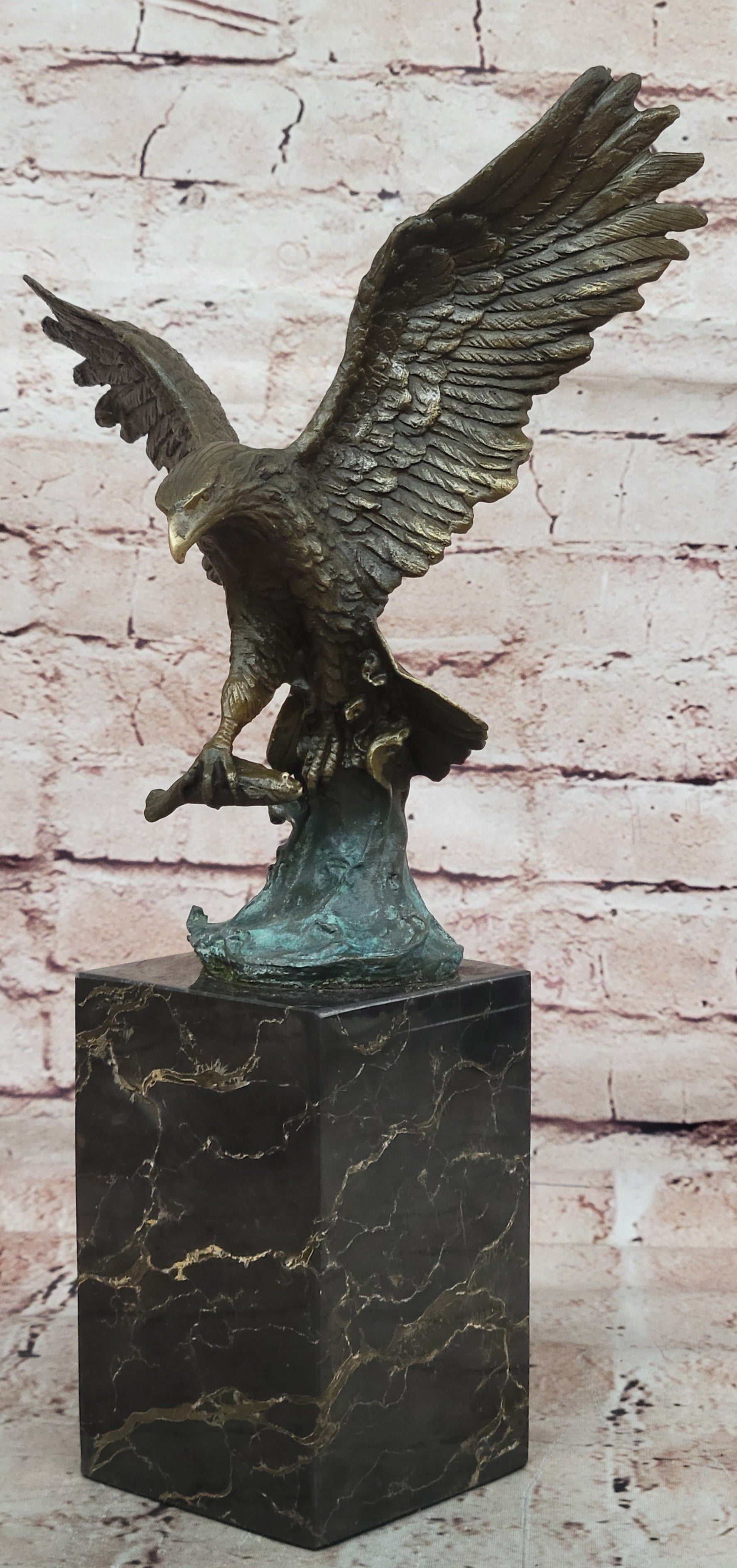 Bald Eagle Bronze Sculpture Big Bird Statue Art Deco Figure Indoor Outdoor Deal