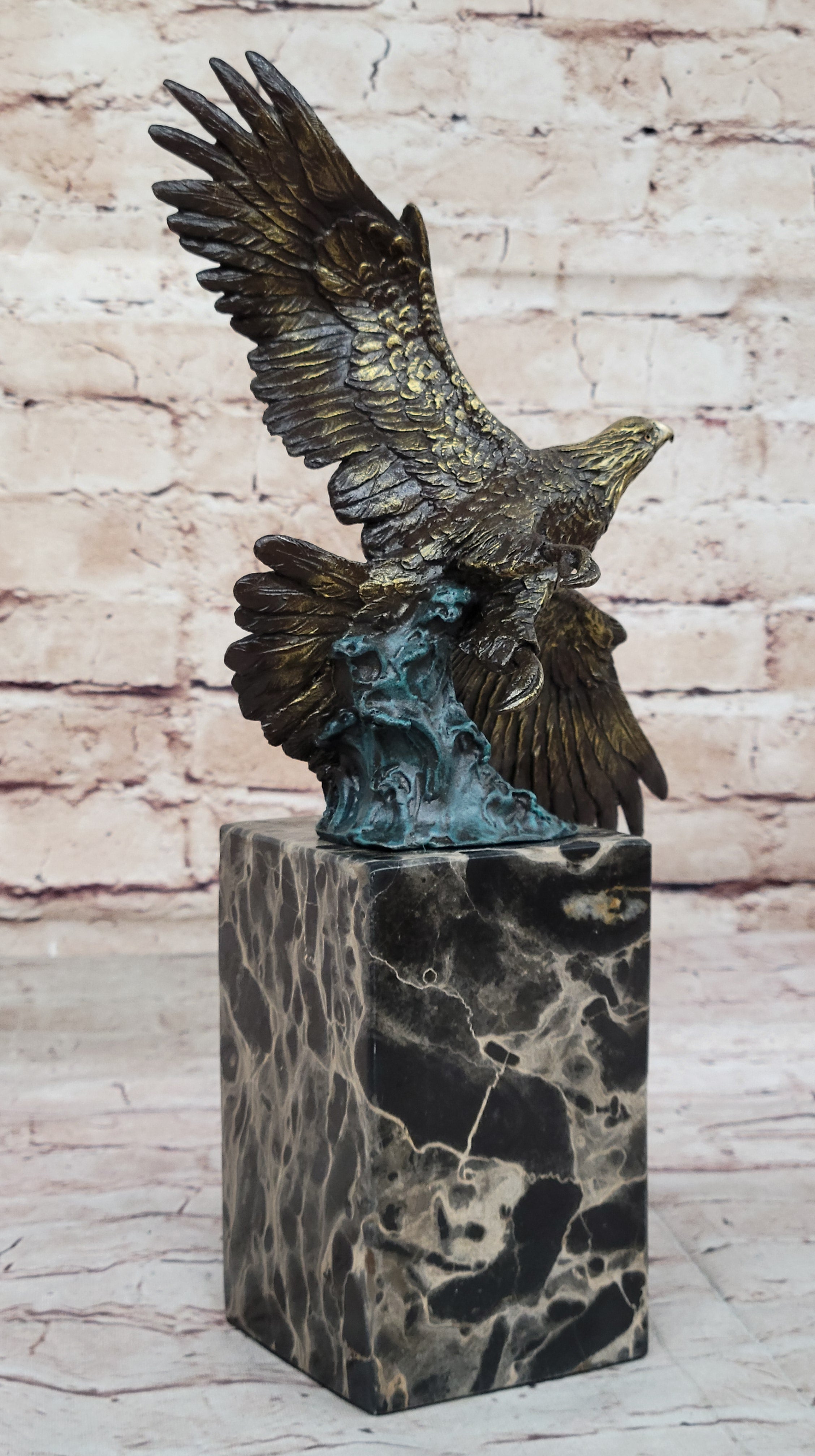 Hand Made American Eagle Bookend Book End Bronze Sculpture Figurine Decor