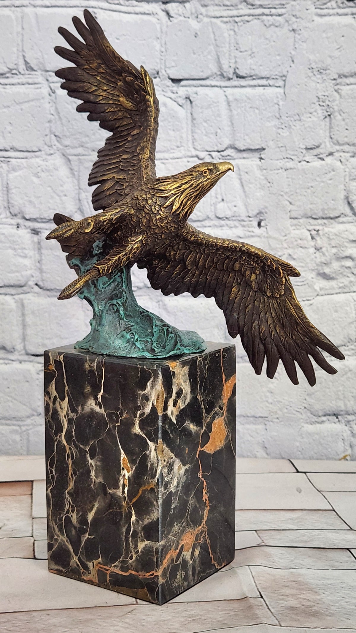 Hand Made American Eagle Bookend Book End Bronze Sculpture Figurine Decor