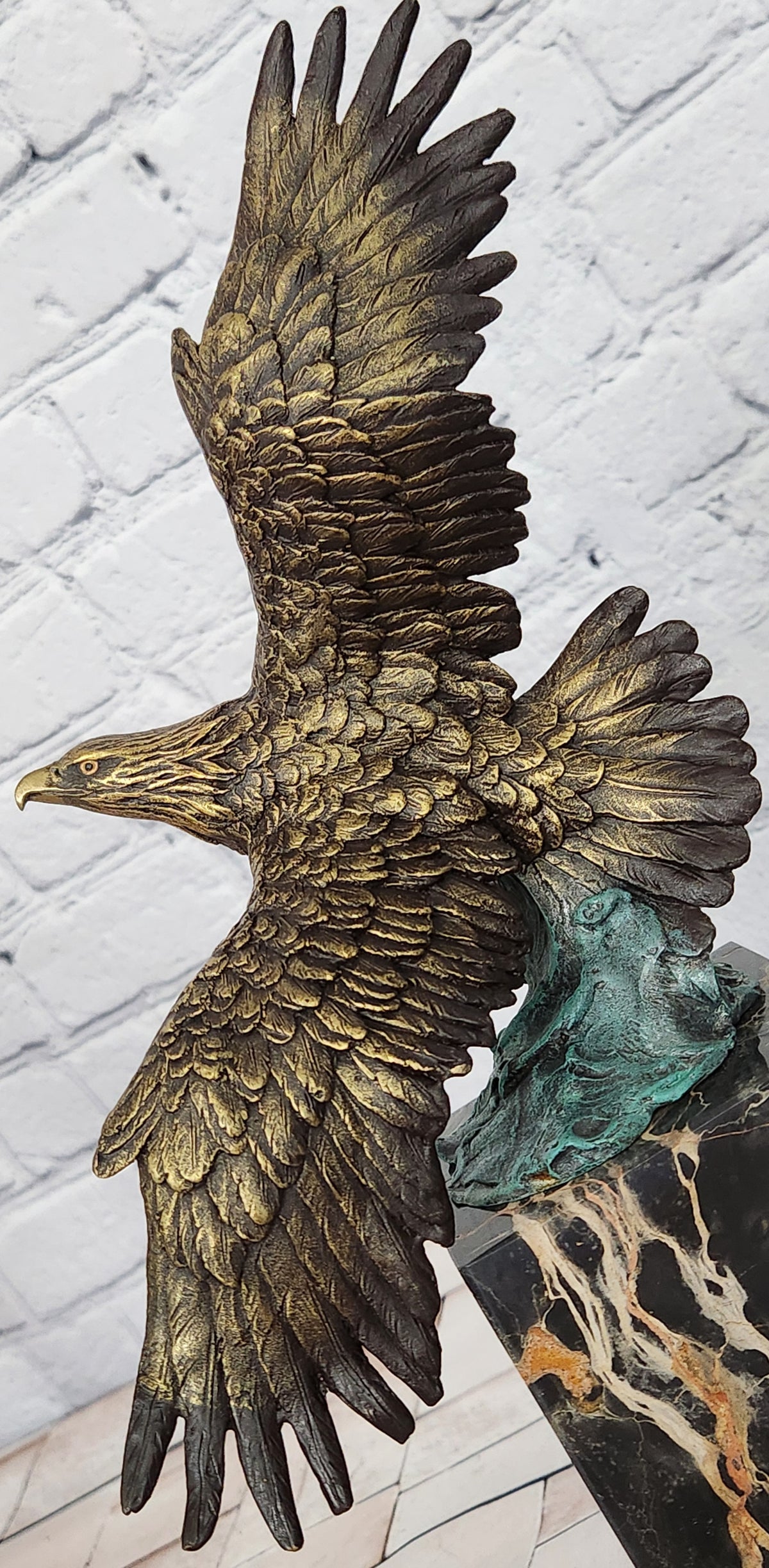 Hand Made American Eagle Bookend Book End Bronze Sculpture Figurine Decor