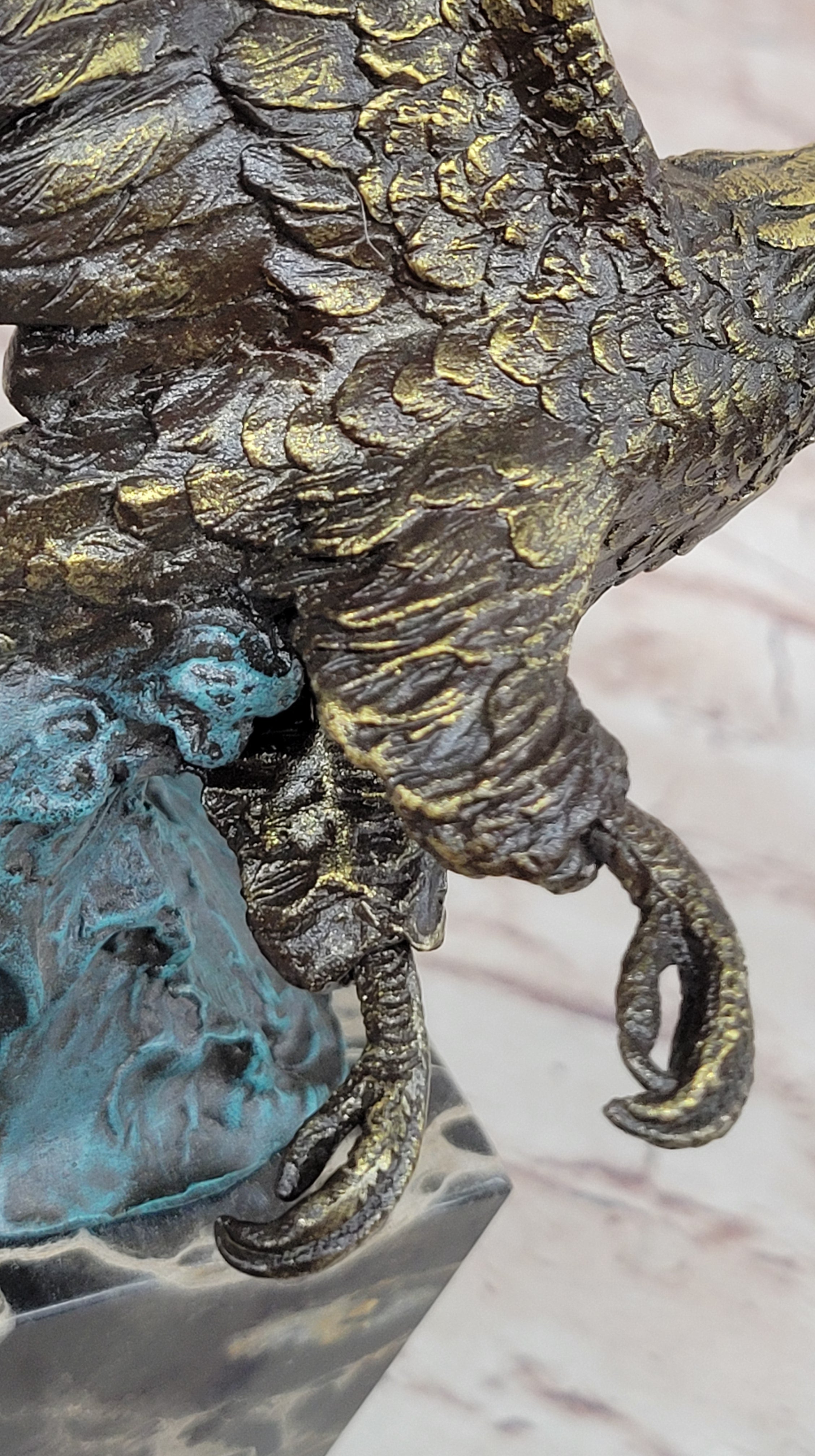 Hand Made American Eagle Bookend Book End Bronze Sculpture Figurine Decor