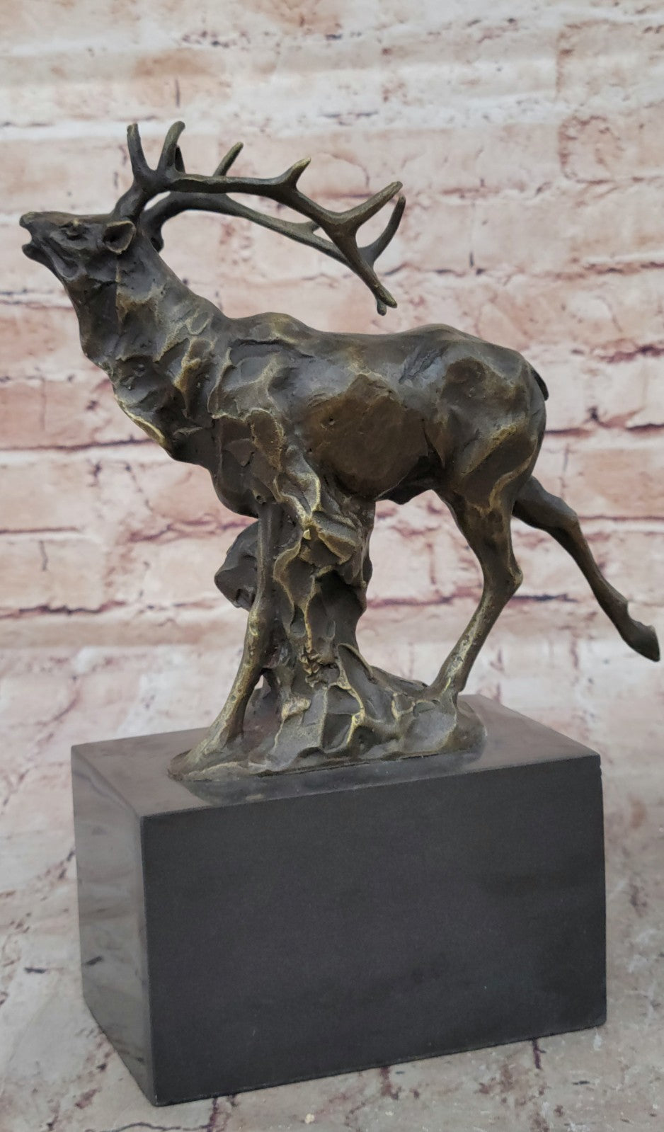 Handcrafted bronze sculpture SALE Stag Forest In Deer Male Signed Original