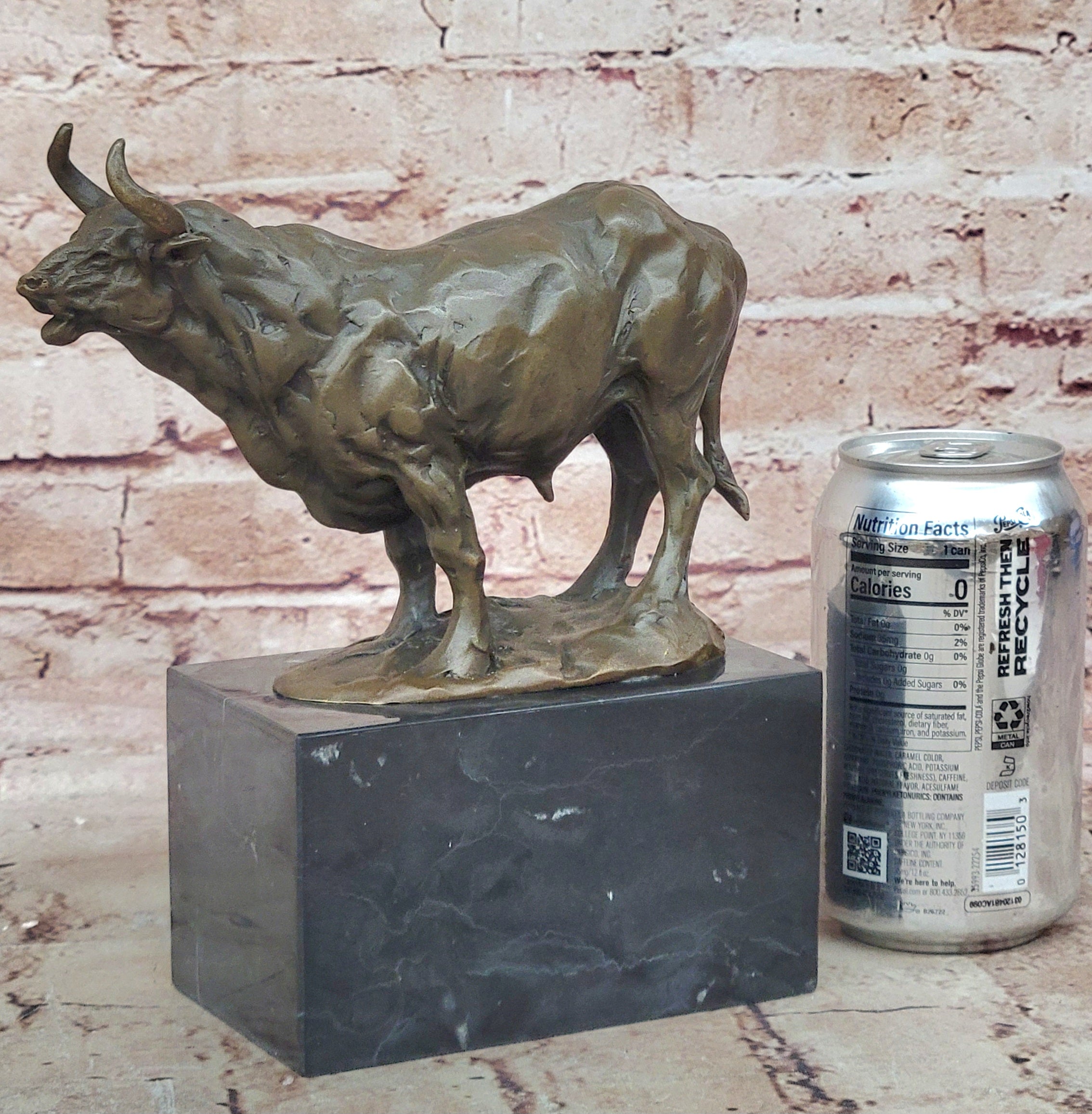 Genuine Milo Bull Bronze Sculpture Hot Cast Fine Art Animal Figurine