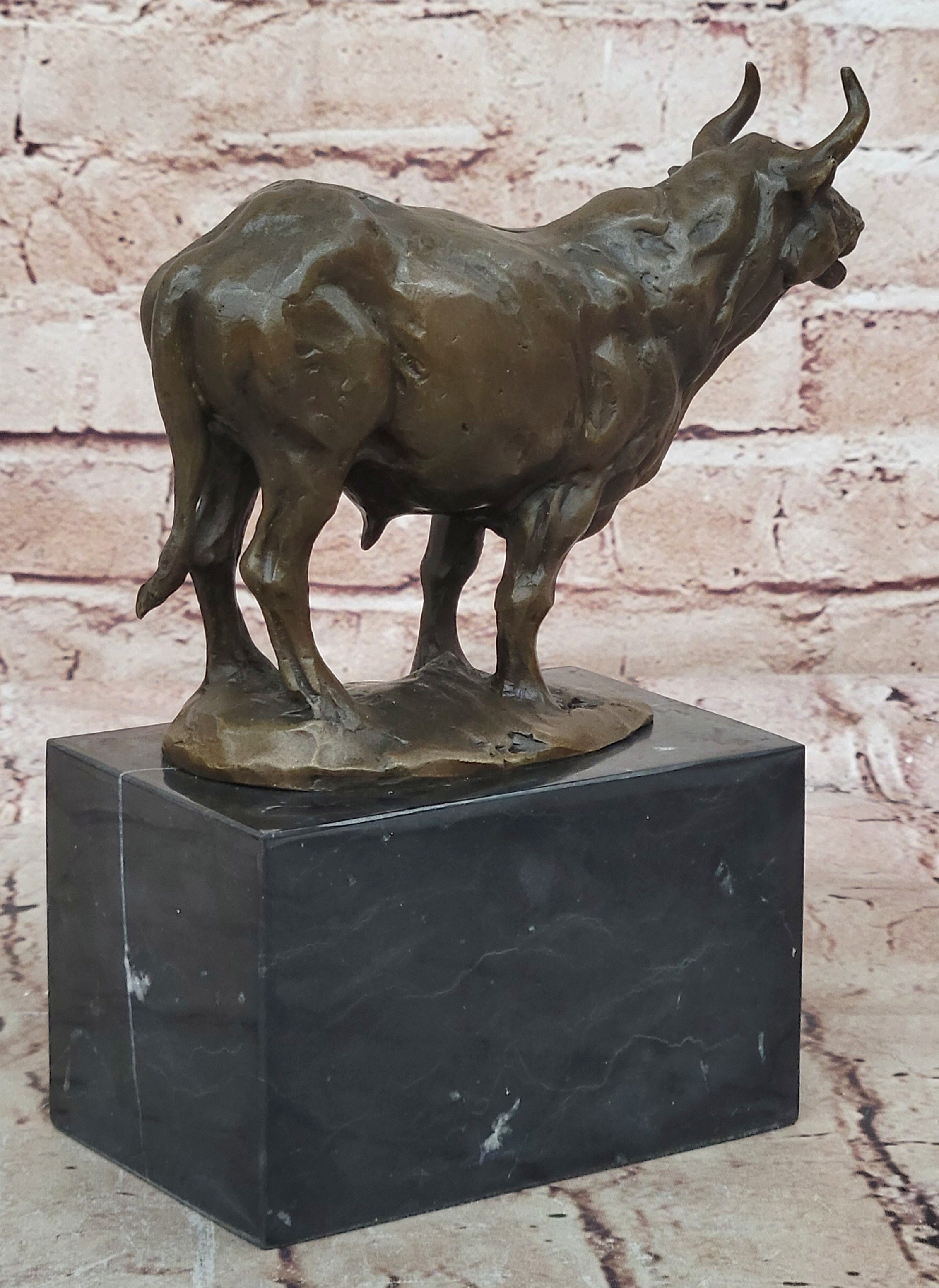 Genuine Milo Bull Bronze Sculpture Hot Cast Fine Art Animal Figurine
