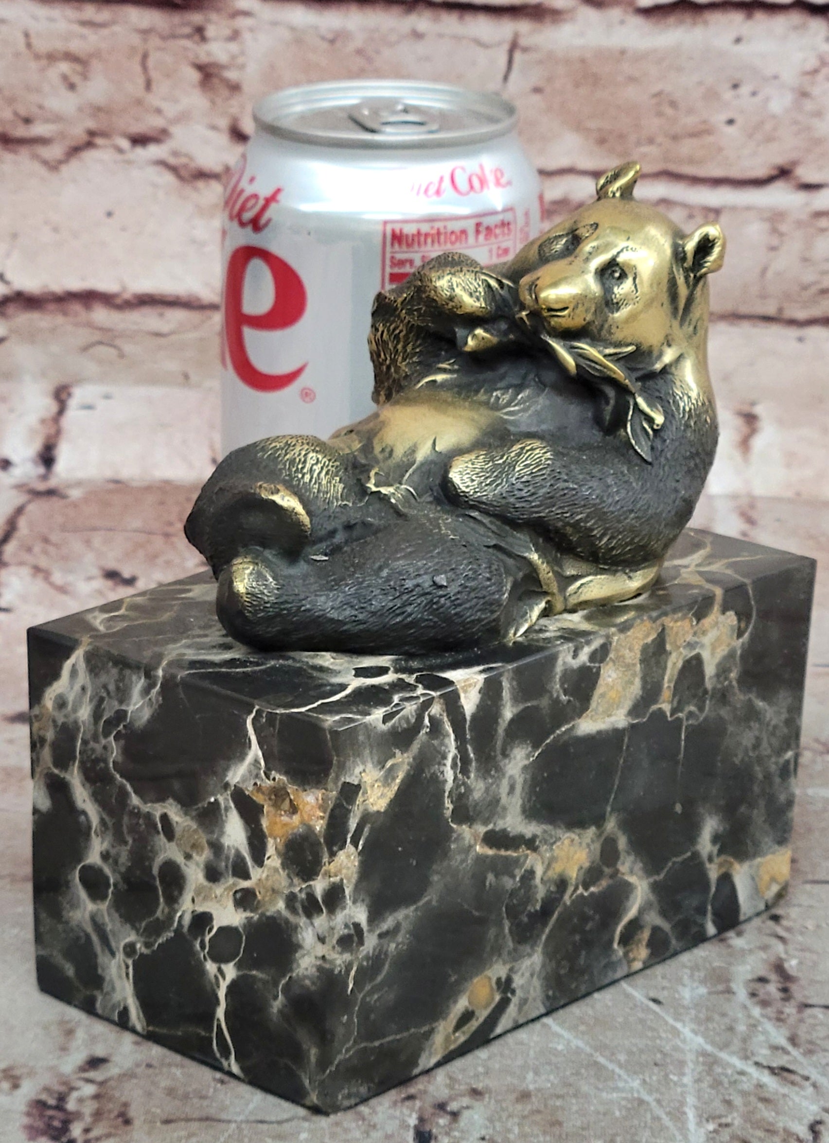 Hand Made Milo Bronze Panda Figurine Hot Cast Realistic Collectible Artwork