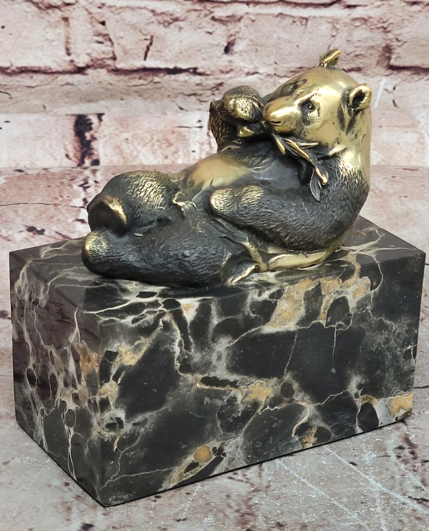 Hand Made Milo Bronze Panda Figurine Hot Cast Realistic Collectible Artwork