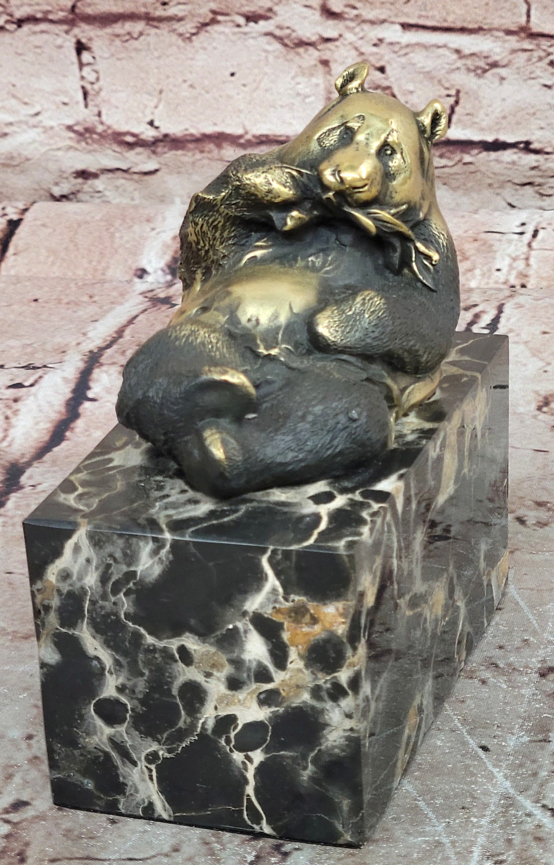 Hand Made Milo Bronze Panda Figurine Hot Cast Realistic Collectible Artwork
