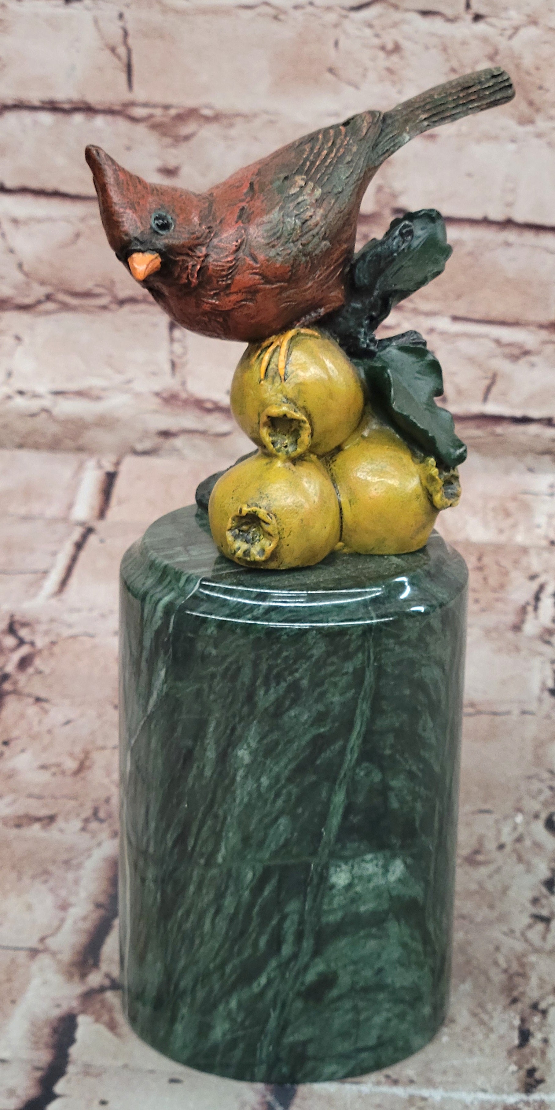 Milo Bronze Cardinal Sitting Sculpture Hot Cast Home Office Decoration