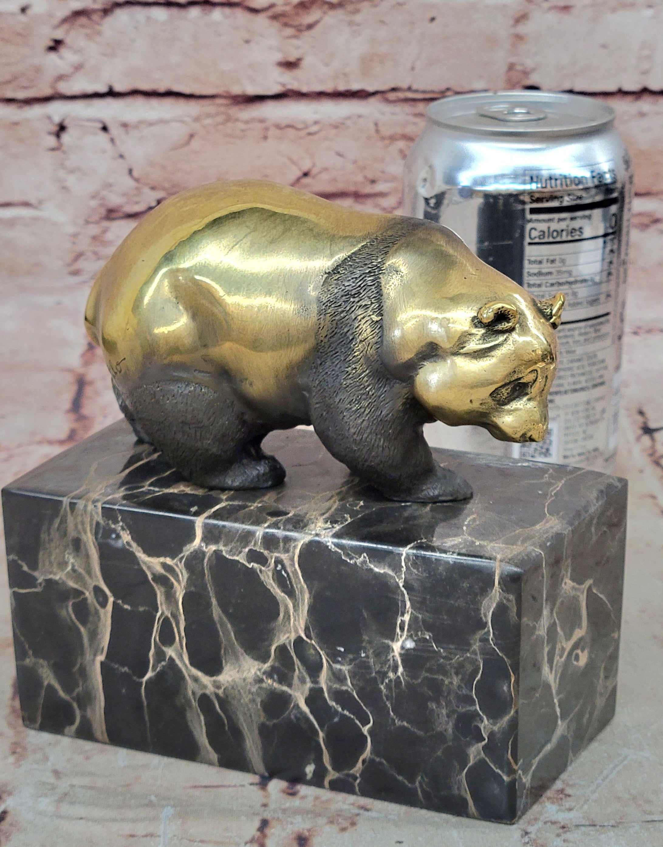 100% Solid Bronze Sculpture - The Panda Hand Made by Miguel Lopez Known as Milo