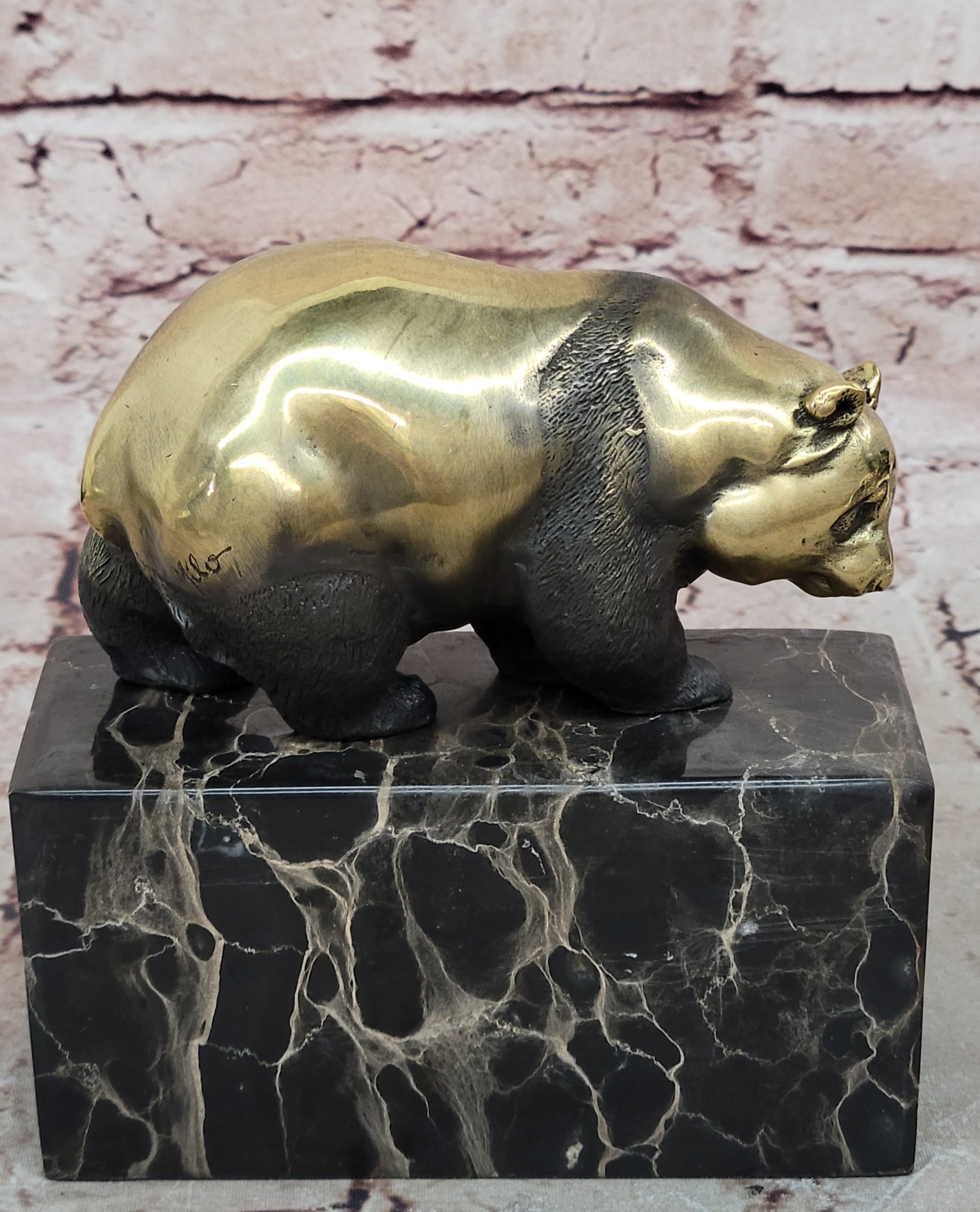 100% Solid Bronze Sculpture - The Panda Hand Made by Miguel Lopez Known as Milo